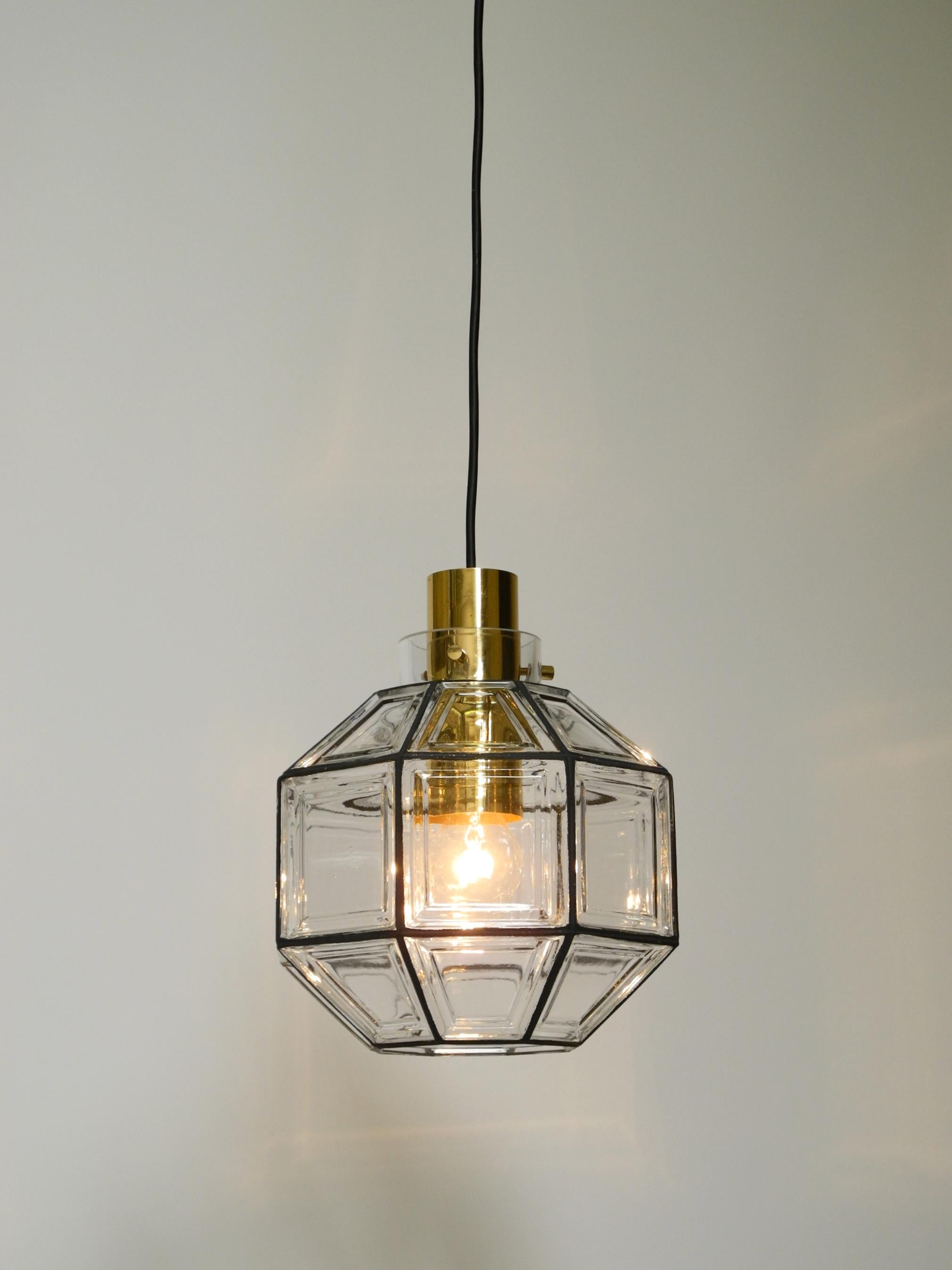 Beautiful rare original 60s  Limburg octagonal glass pendant lamp en vente 6