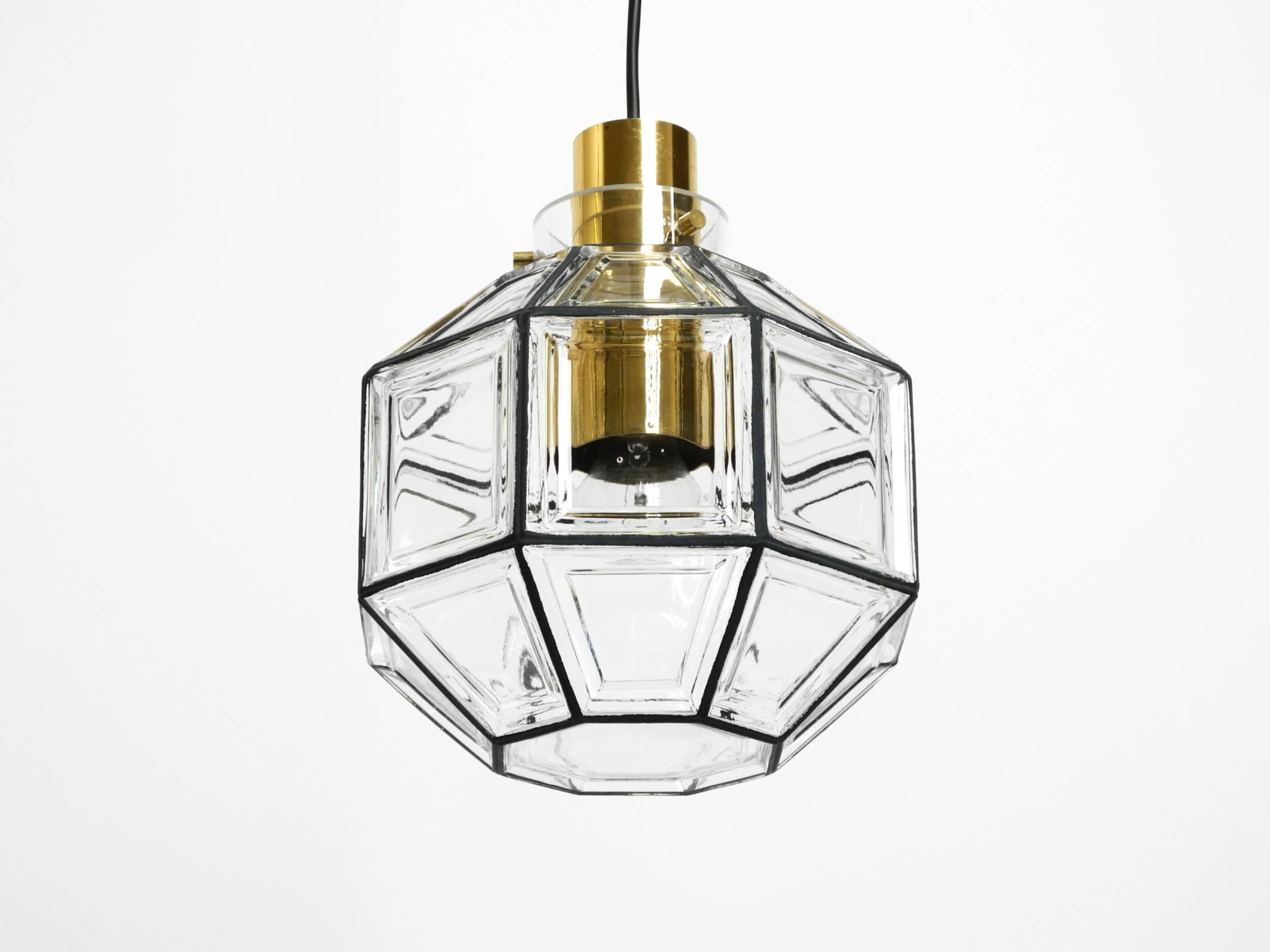 Beautiful rare original 60s  Limburg octagonal glass pendant lamp en vente 9
