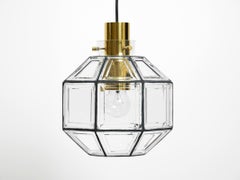 Beautiful rare original 60s  Limburg octagonal glass pendant lamp