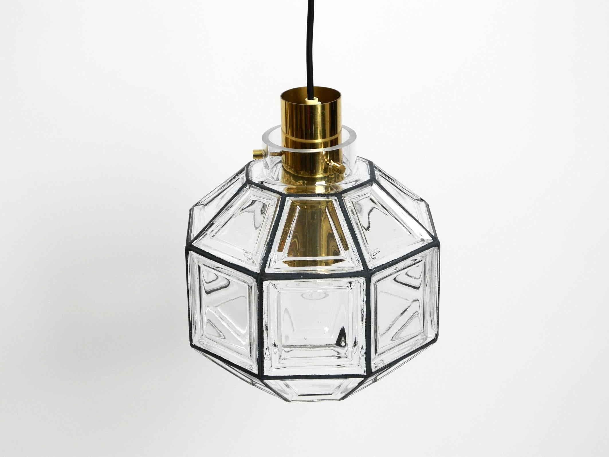 Mid-Century Modern Beautiful rare original 60s  Limburg octagonal glass pendant lamp en vente