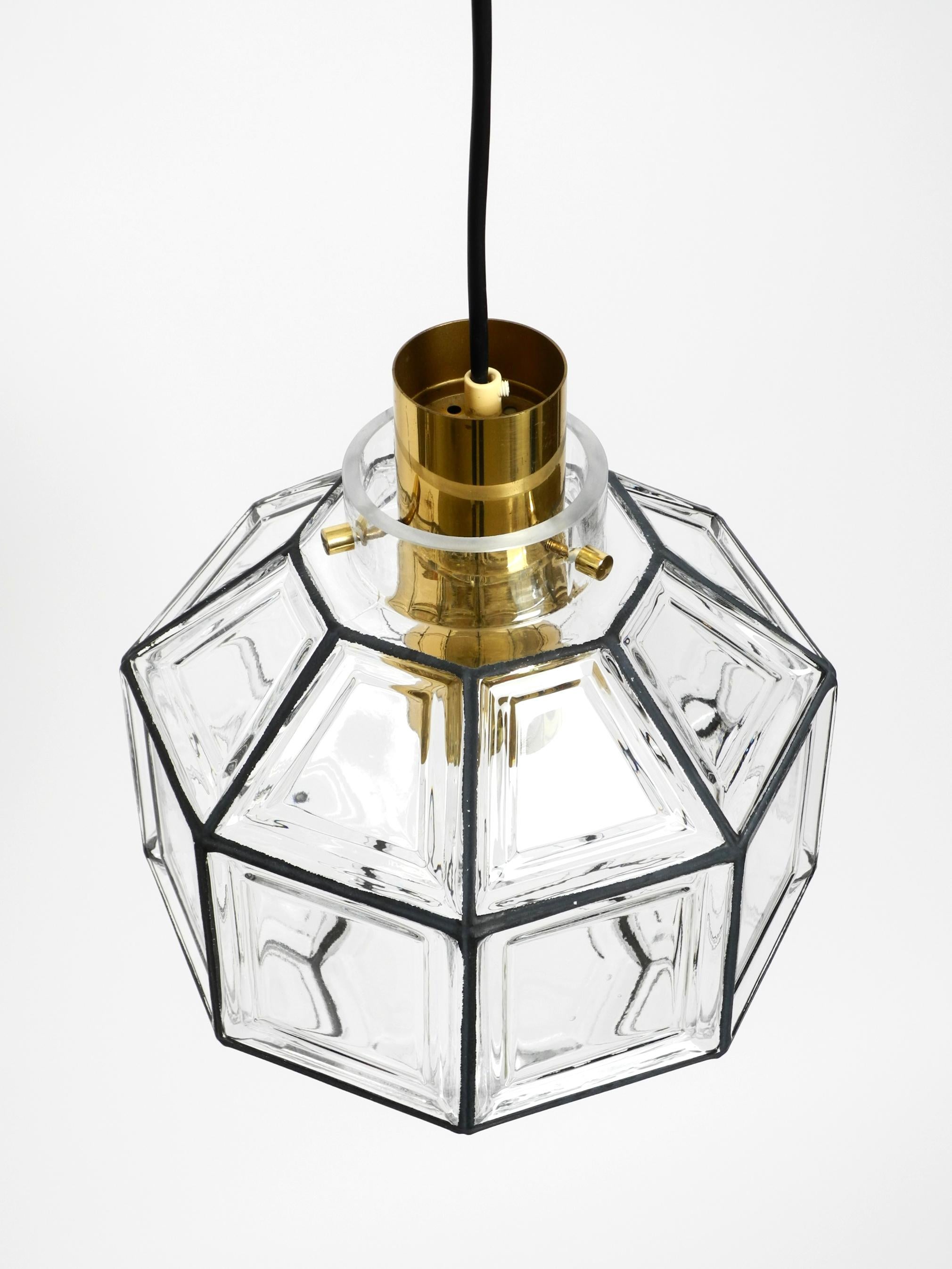 Beautiful rare original 60s  Limburg octagonal glass pendant lamp en vente 1