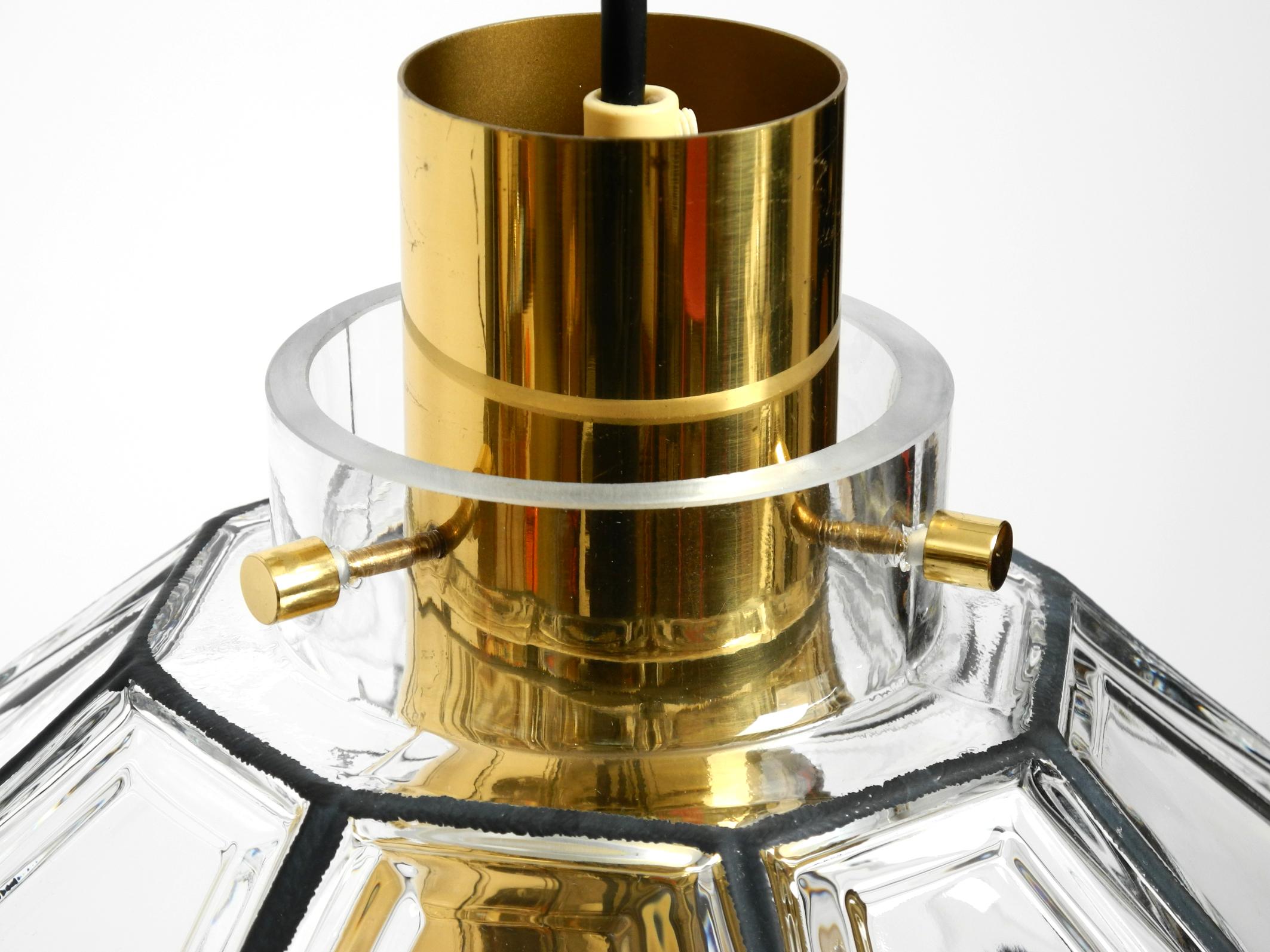 Beautiful rare original 60s  Limburg octagonal glass pendant lamp en vente 2