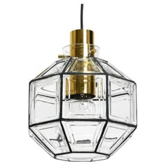 Beautiful rare original 60s  Limburg octagonal glass pendant lamp