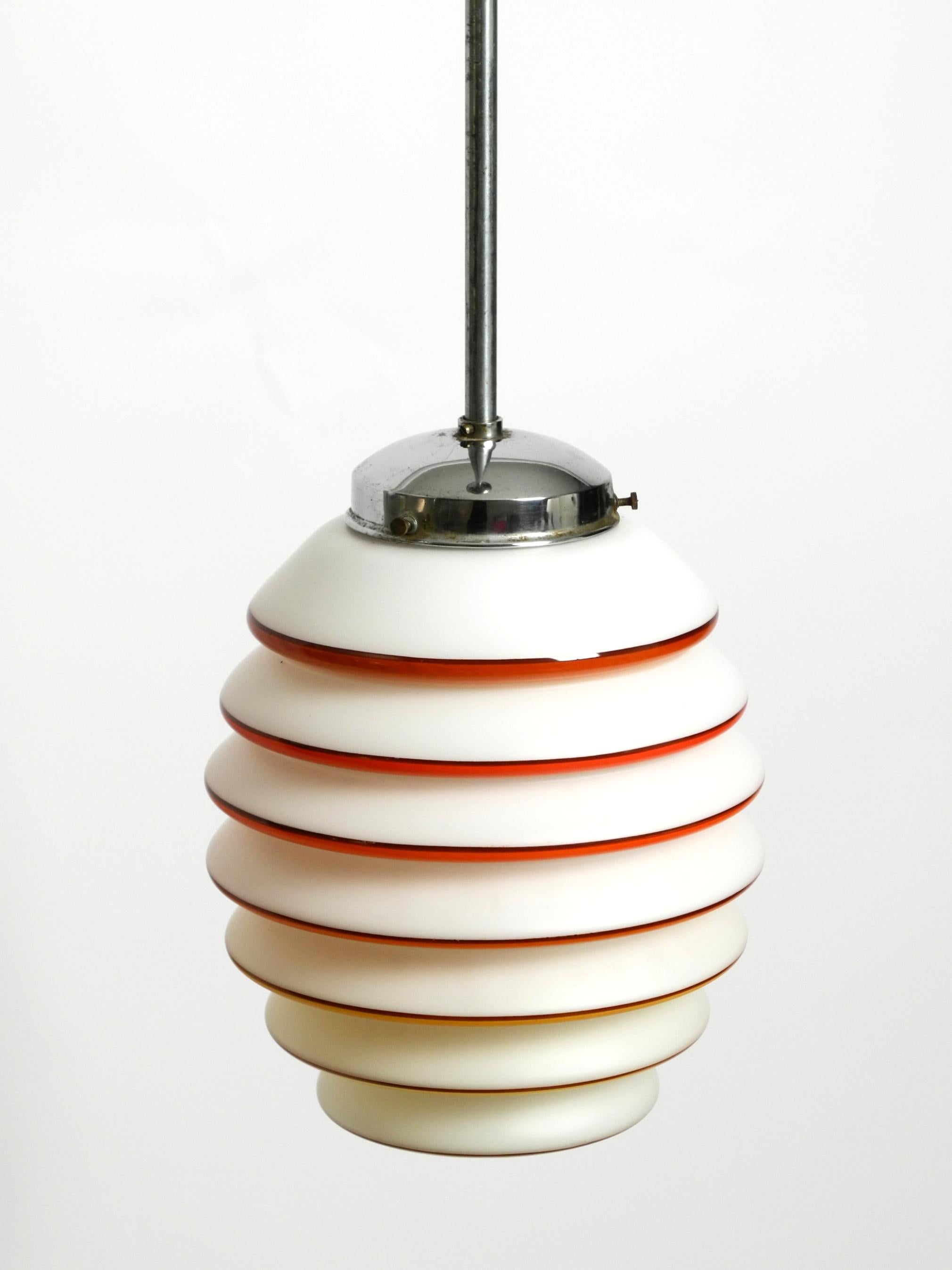 Tedesco Bellissima e rara lampada da soffitto in vetro originale degli anni '30 in vendita
