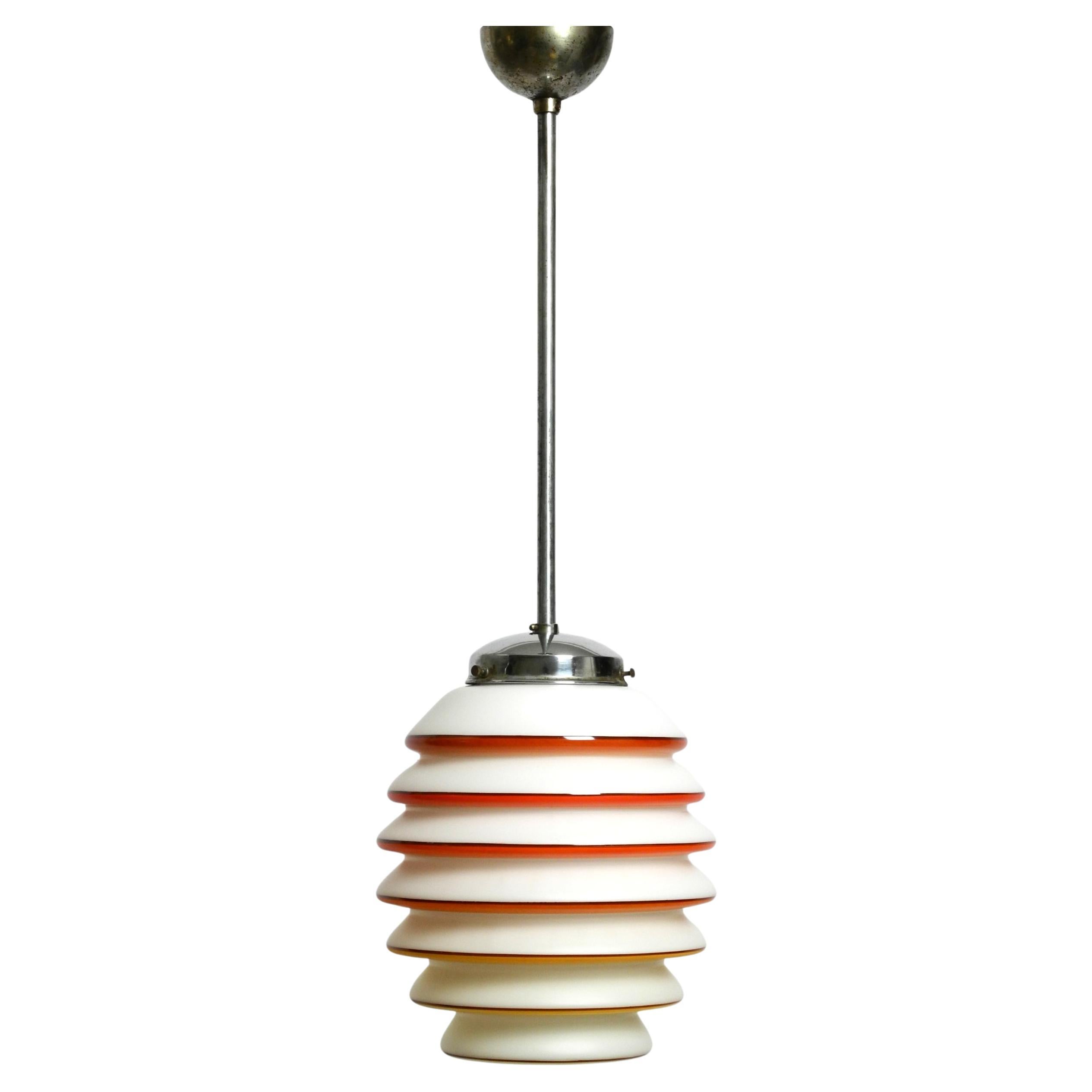 Beautiful rare original glass ceiling lamp from the 1930s