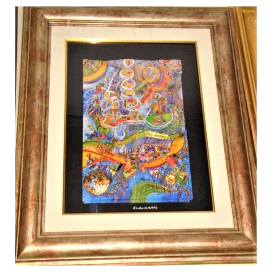 Beautiful Rare Original Large Frame 3D Collage Raphael Abecassis Exodus of Egypt For Sale