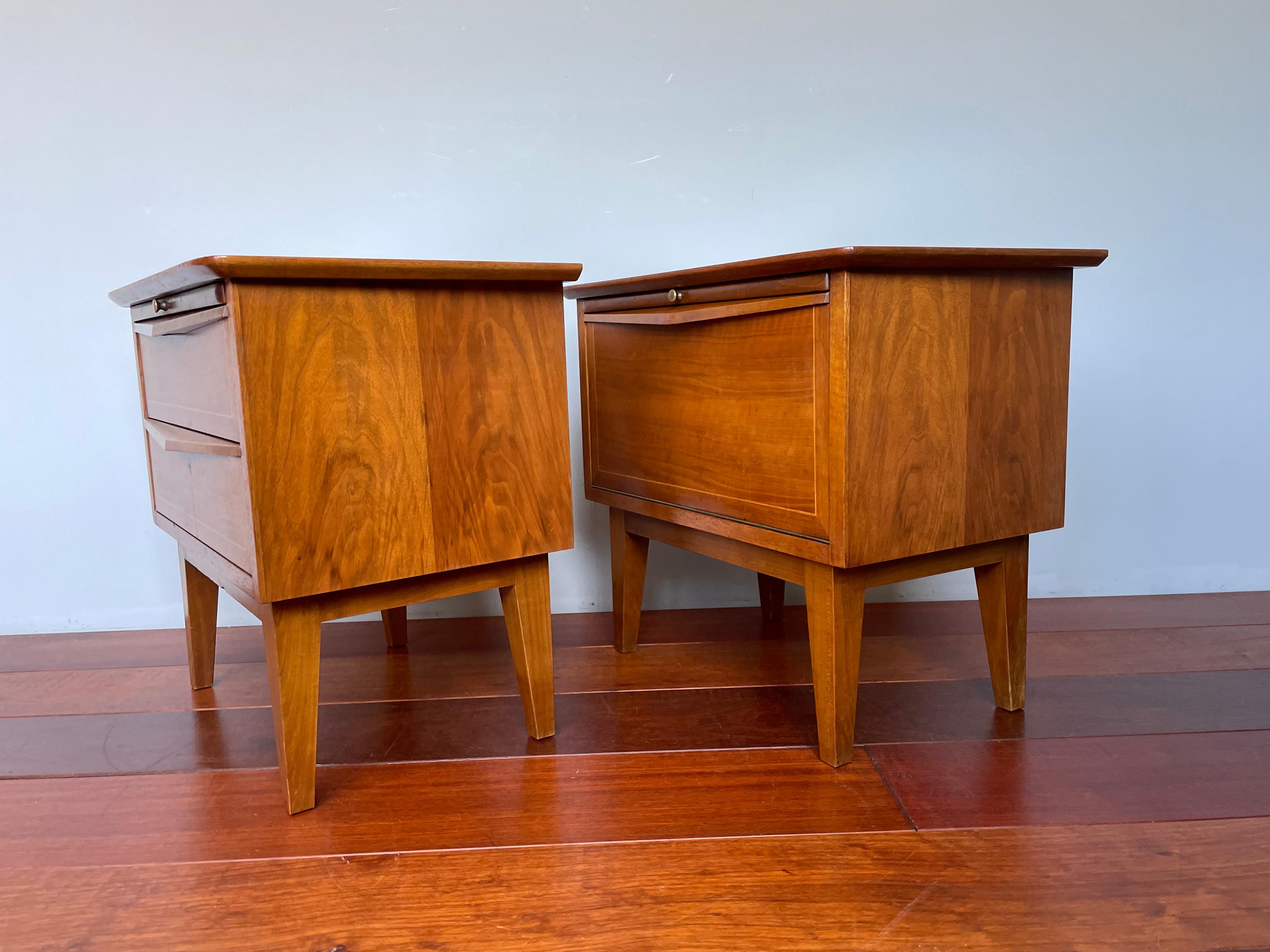 Beautiful & Rare Pair Of Handmade Midcentury Modern Nightstands / Bedside Tables 1