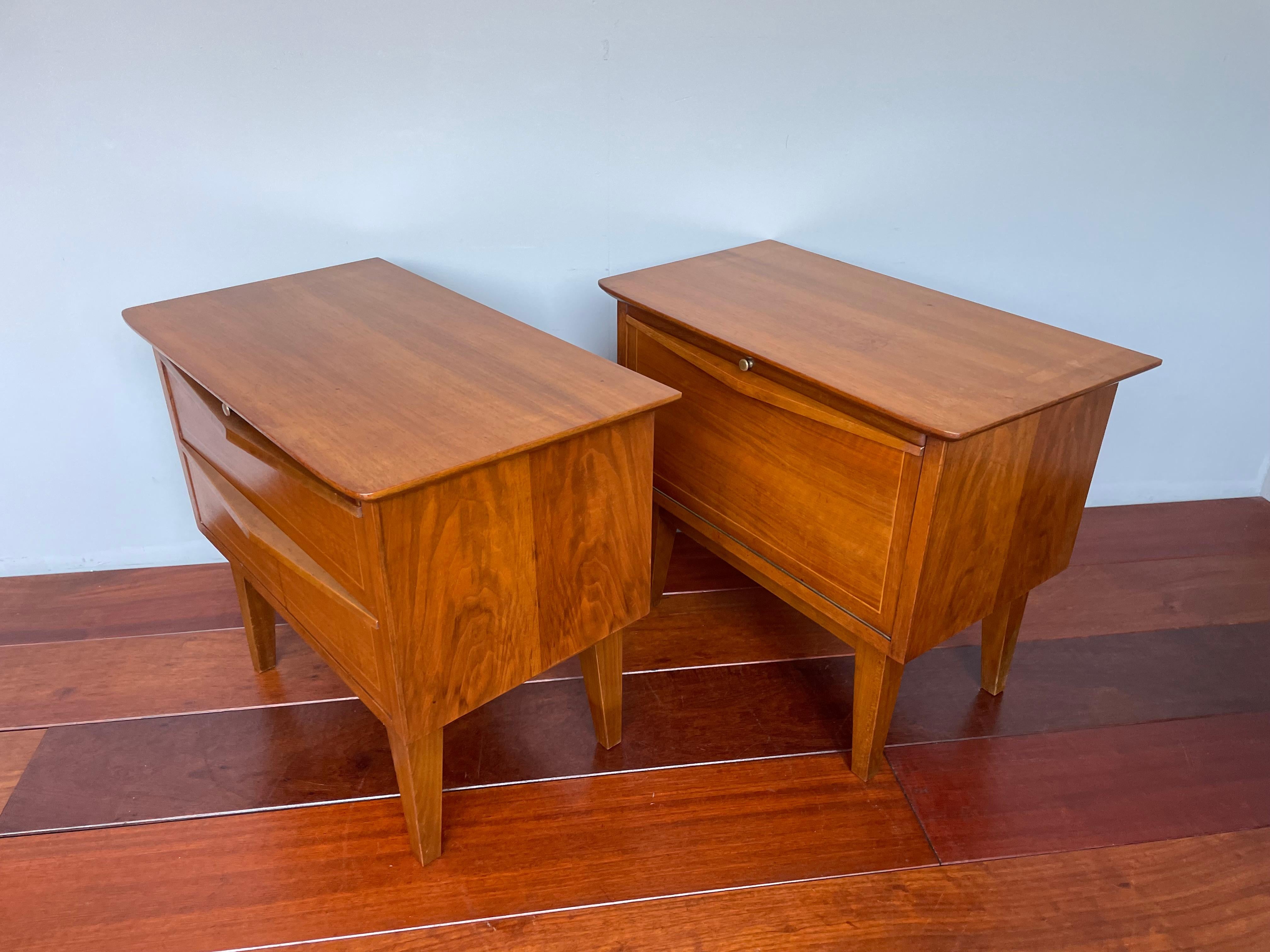 Beautiful & Rare Pair Of Handmade Midcentury Modern Nightstands / Bedside Tables 5