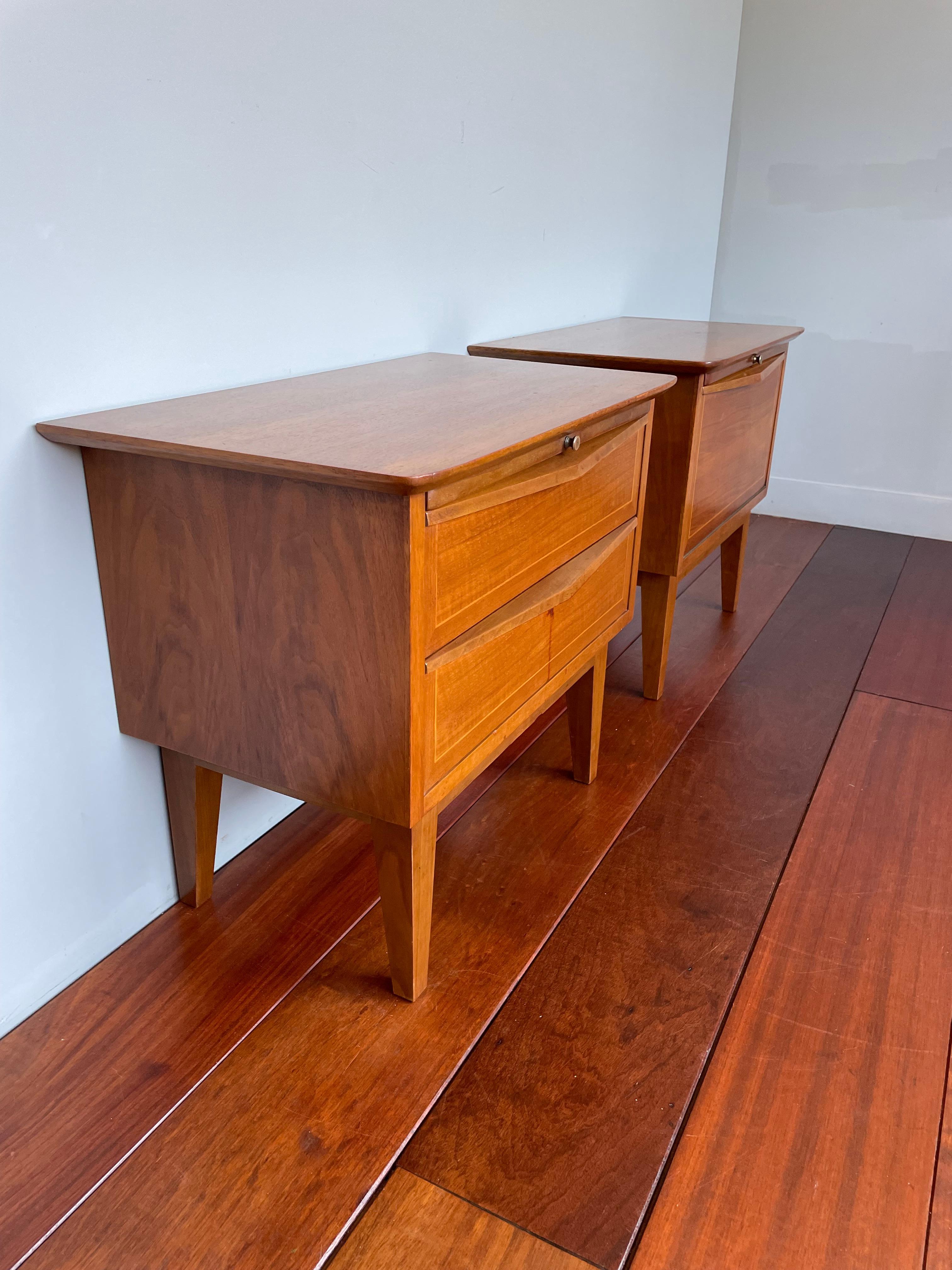 Beautiful & Rare Pair Of Handmade Midcentury Modern Nightstands / Bedside Tables 8