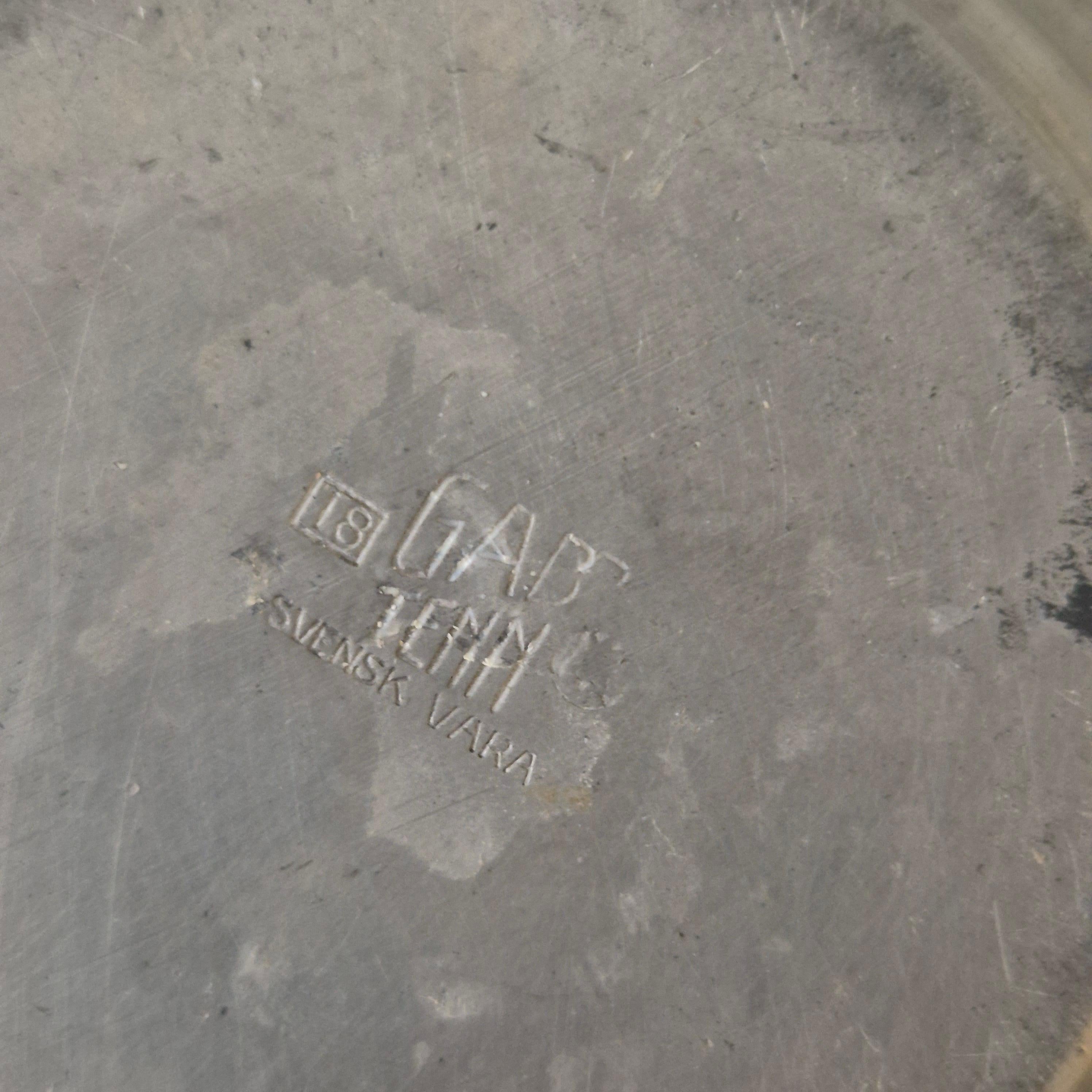 Metà XX secolo Bellissimo e raro vaso in peltro, svedese Funkis 1937 in vendita