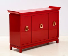 Bellissimo mobile laccato rosso di James Mont