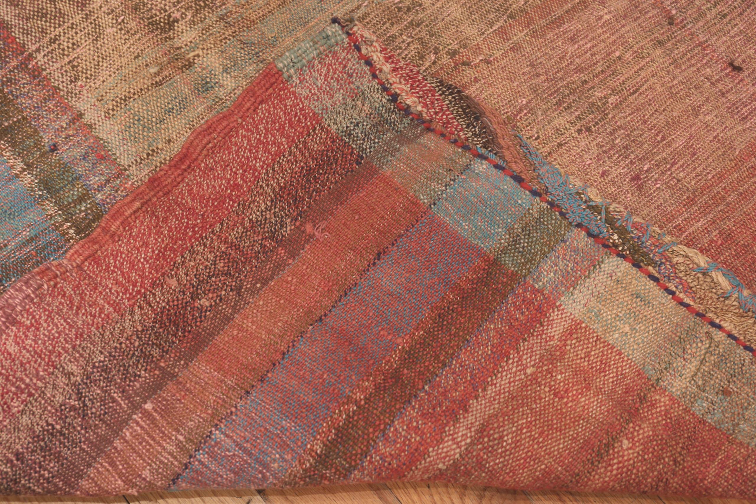Perse Magnifique tapis de couloir Kilim persan vintage rouille rouge 4'4