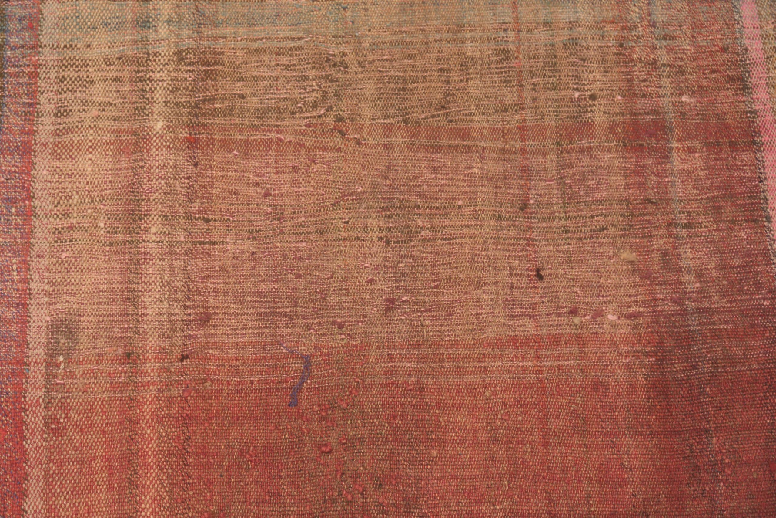 Laine Magnifique tapis de couloir Kilim persan vintage rouille rouge 4'4