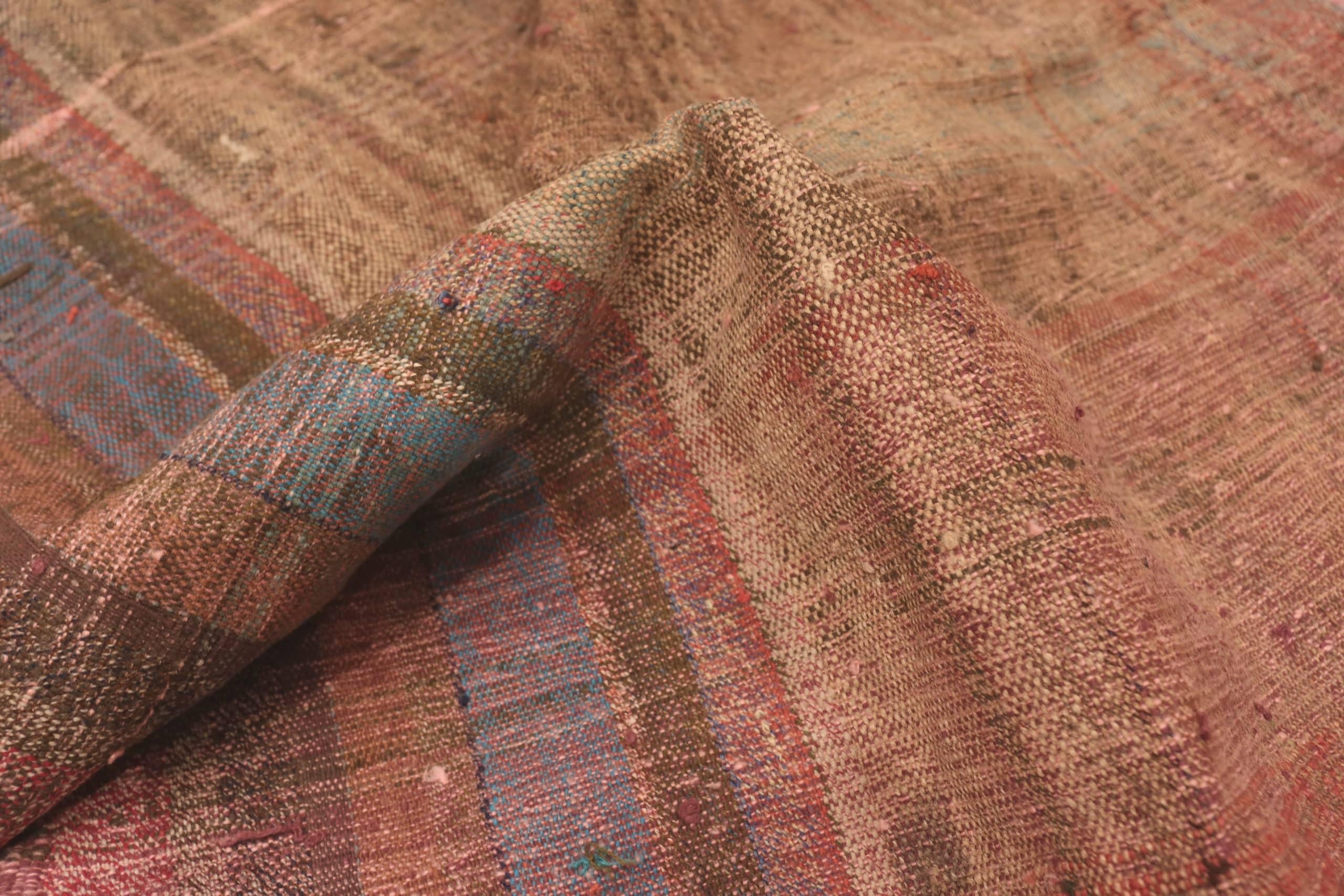 Preciosa Alfombra Persa Kilim Rojo Óxido Vintage 4'4