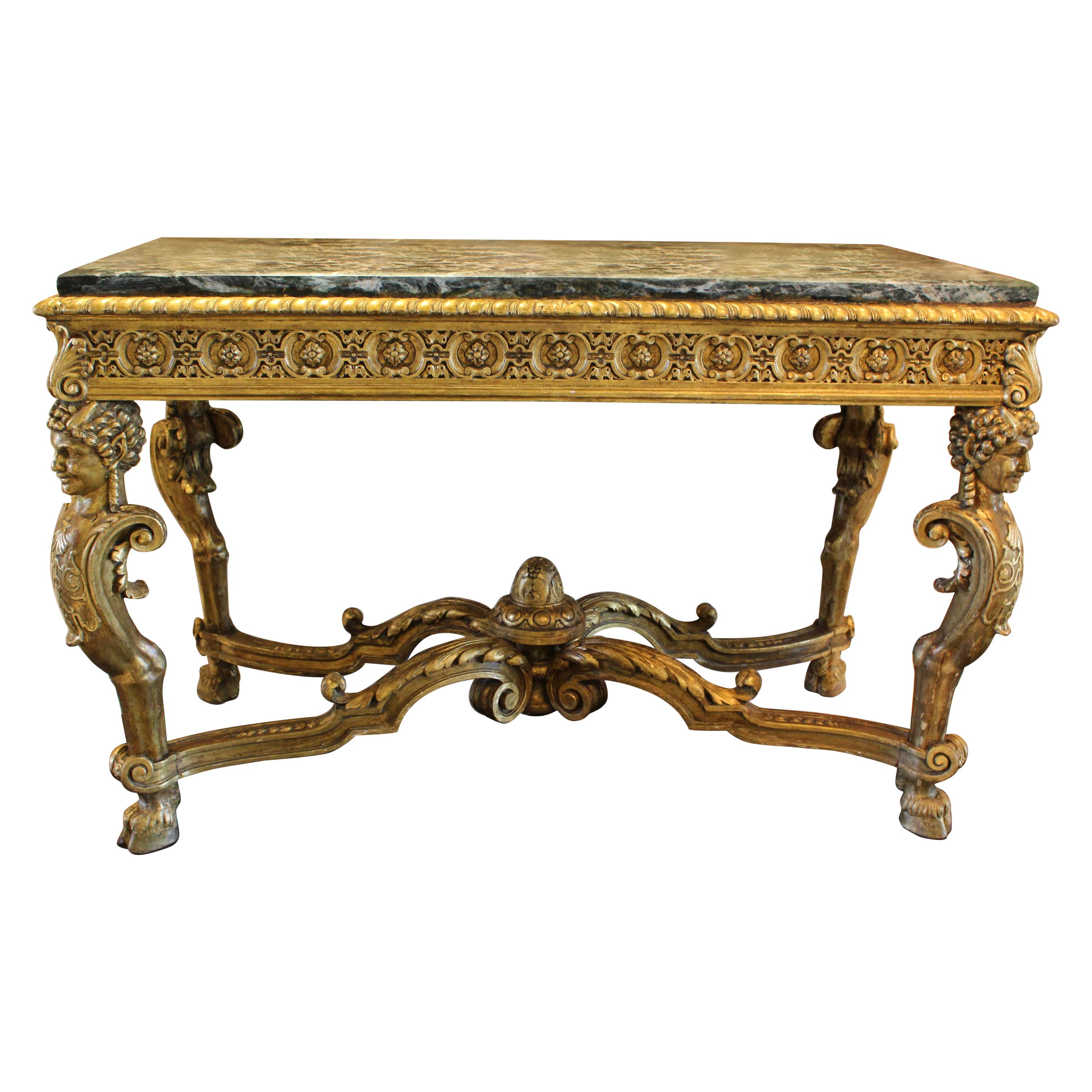 Magnifique table de Milieu en bois doré de style Régence en vente