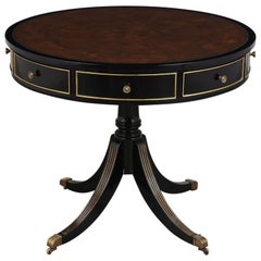 Beautiful Regency Style Ebonized Round Center Table