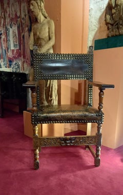 Beautiful Renaissance Carved Walnut Armchair