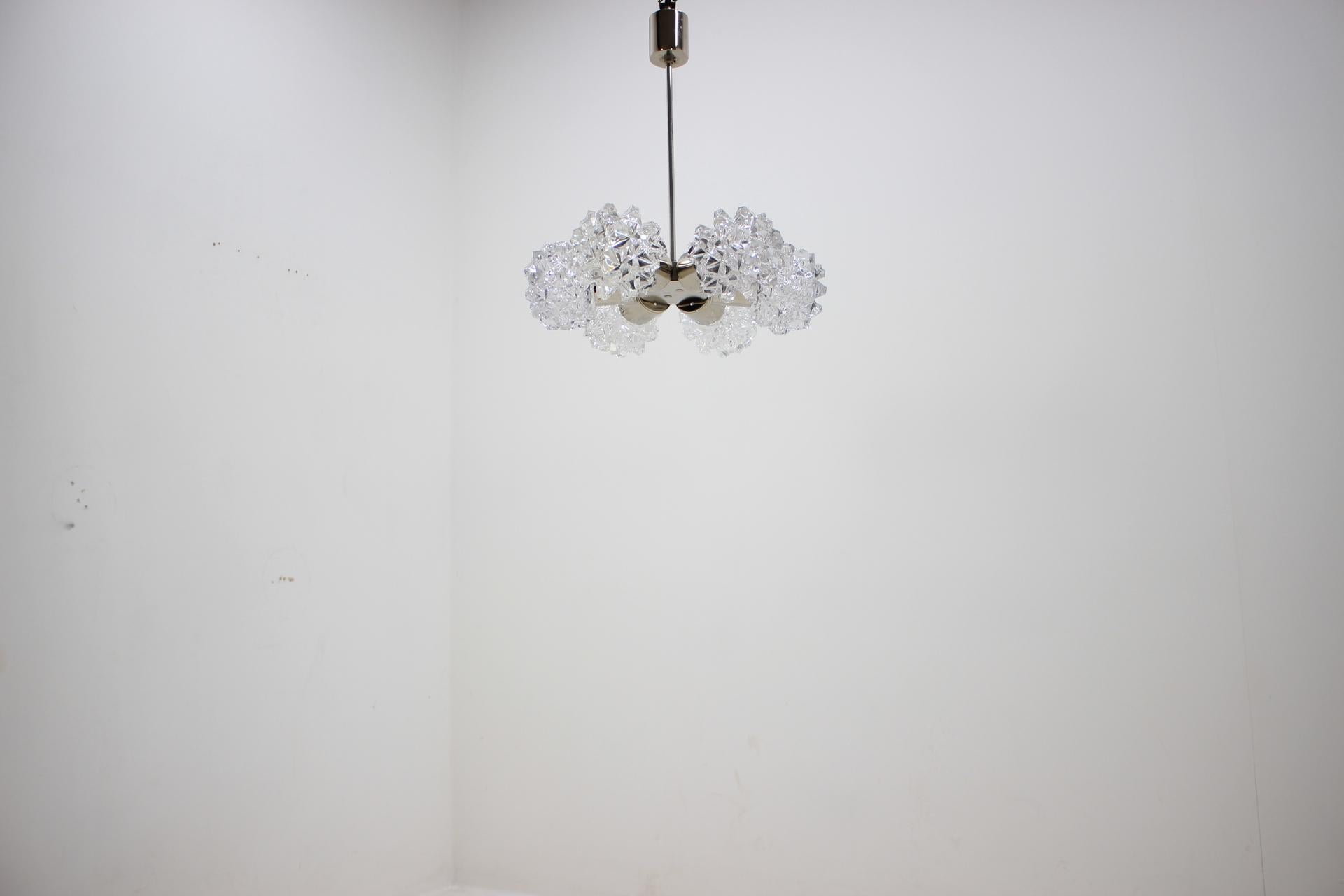 Beautiful Retro Chandelier by Kamenický Šenov, 1960s For Sale 2