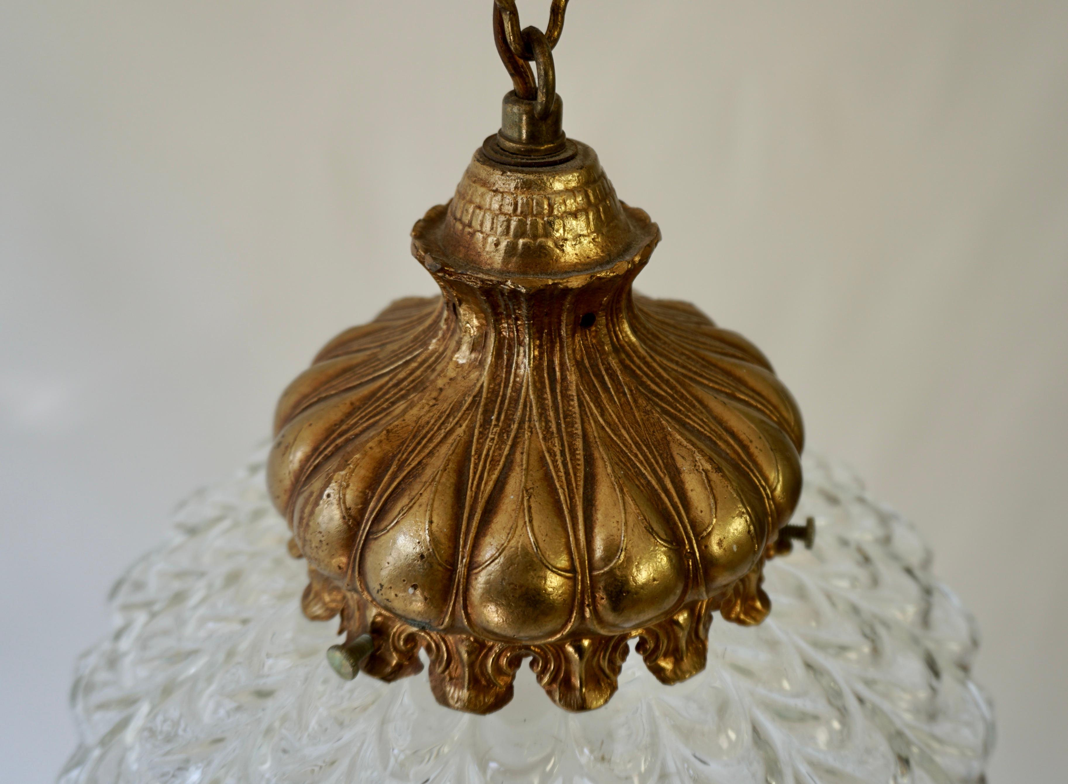Bellissima lampada a sospensione in vetro a coste in vendita 2