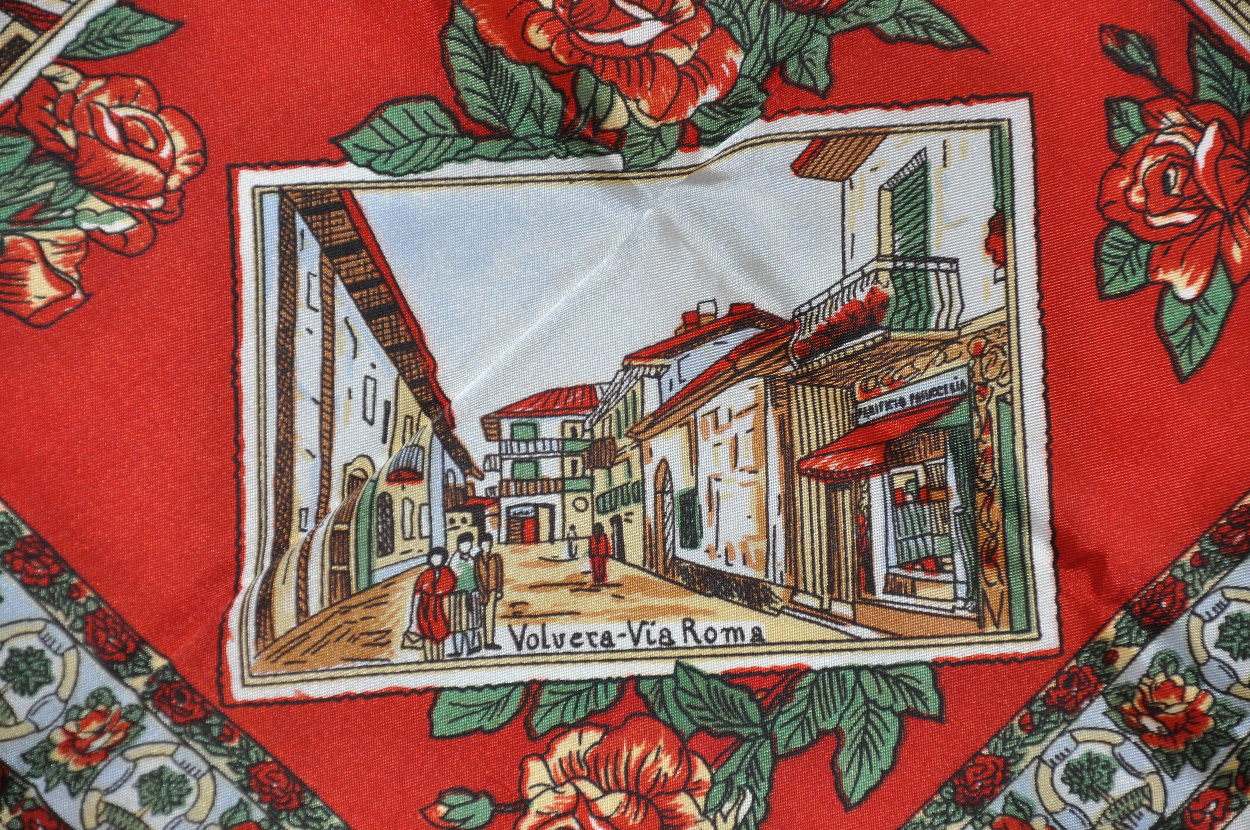 Magnifique écharpe «cordo di Volvera » avec bordures à fleurs en vente 1