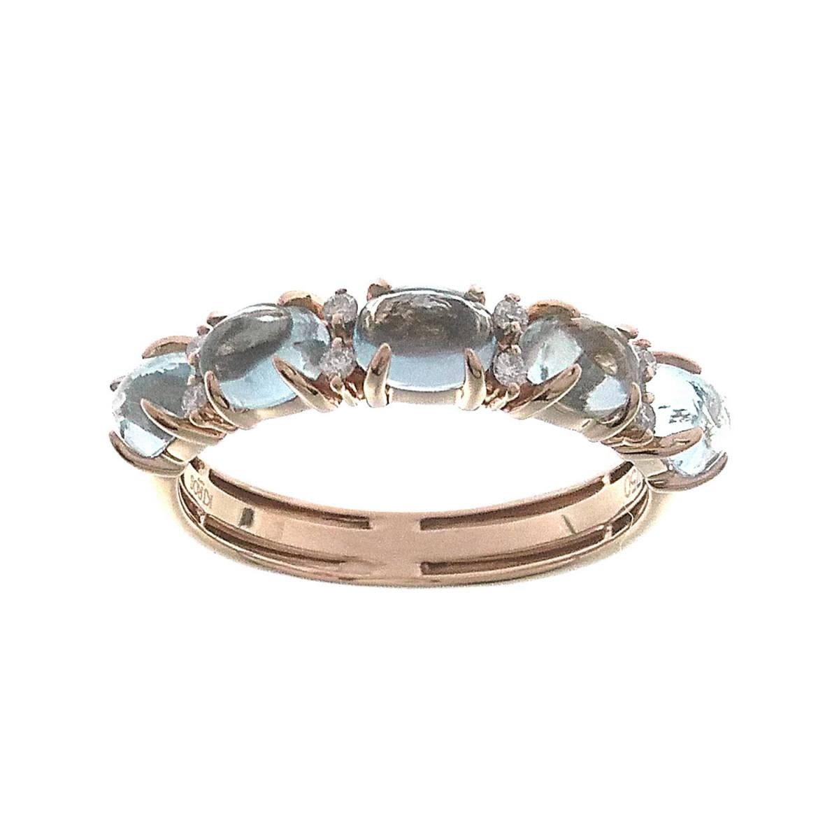 Beautiful Ring in 18K Rose Gold and Aquamarines

Rose Gold 18K
9 aquamarines 6.495 ct.
Weight 3.22gr.

ALSO AVAILABLE
Rose Gold 18Kt
8 Diamonds 0.06ct.
5 Aquamarines 2.82ct.
Weight 2.99gr.
€2400 / $2450 approx.

ALSO AVAILABLE
Rose Gold 18Kt.
16