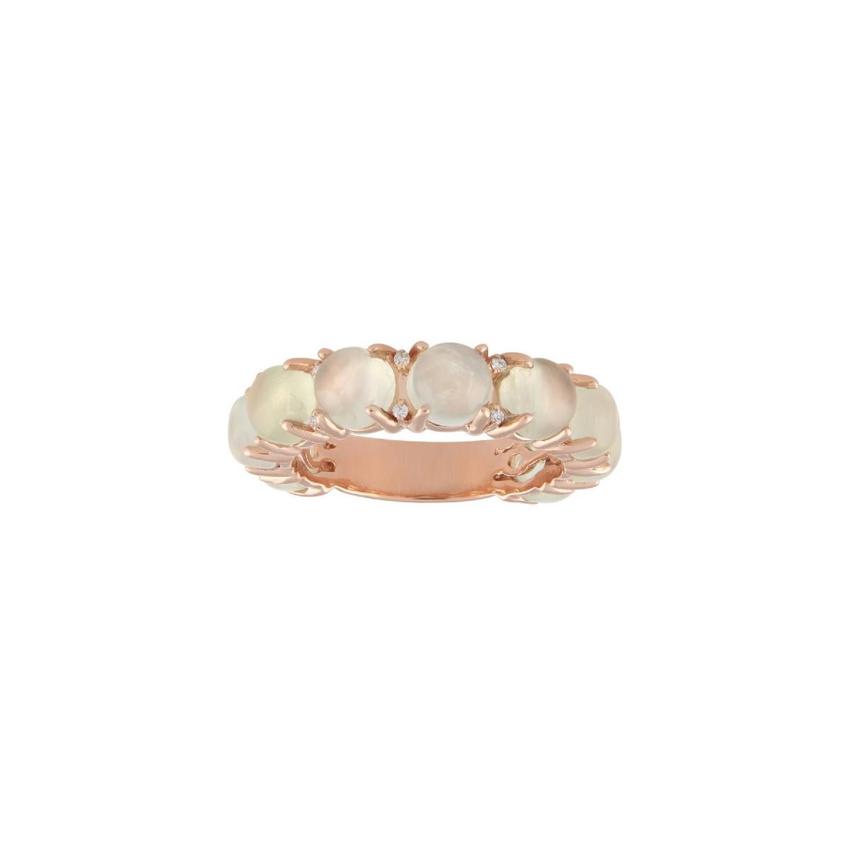 Contemporary Beautiful Ring in 18K Rose Gold and Aquamarines For Sale