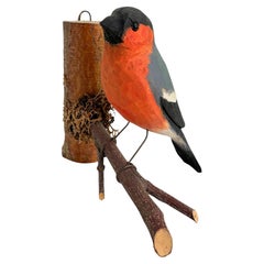 Beautiful Robin Viechtauer Hand Carved Wood Bird, Black Forest Folk Art, Austria
