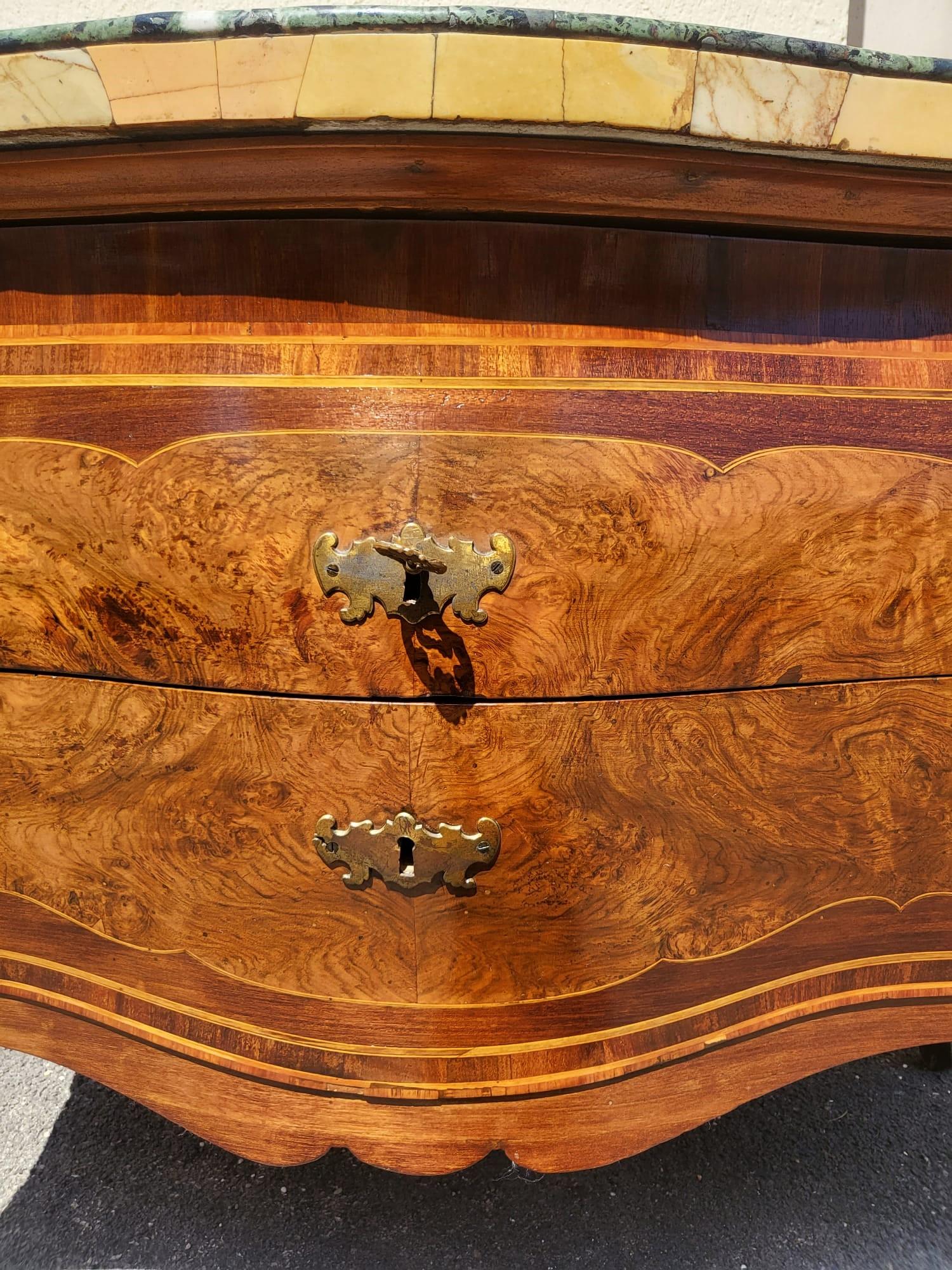 Beautiful Roman Marquetry Commode, 18th Century Period For Sale 3