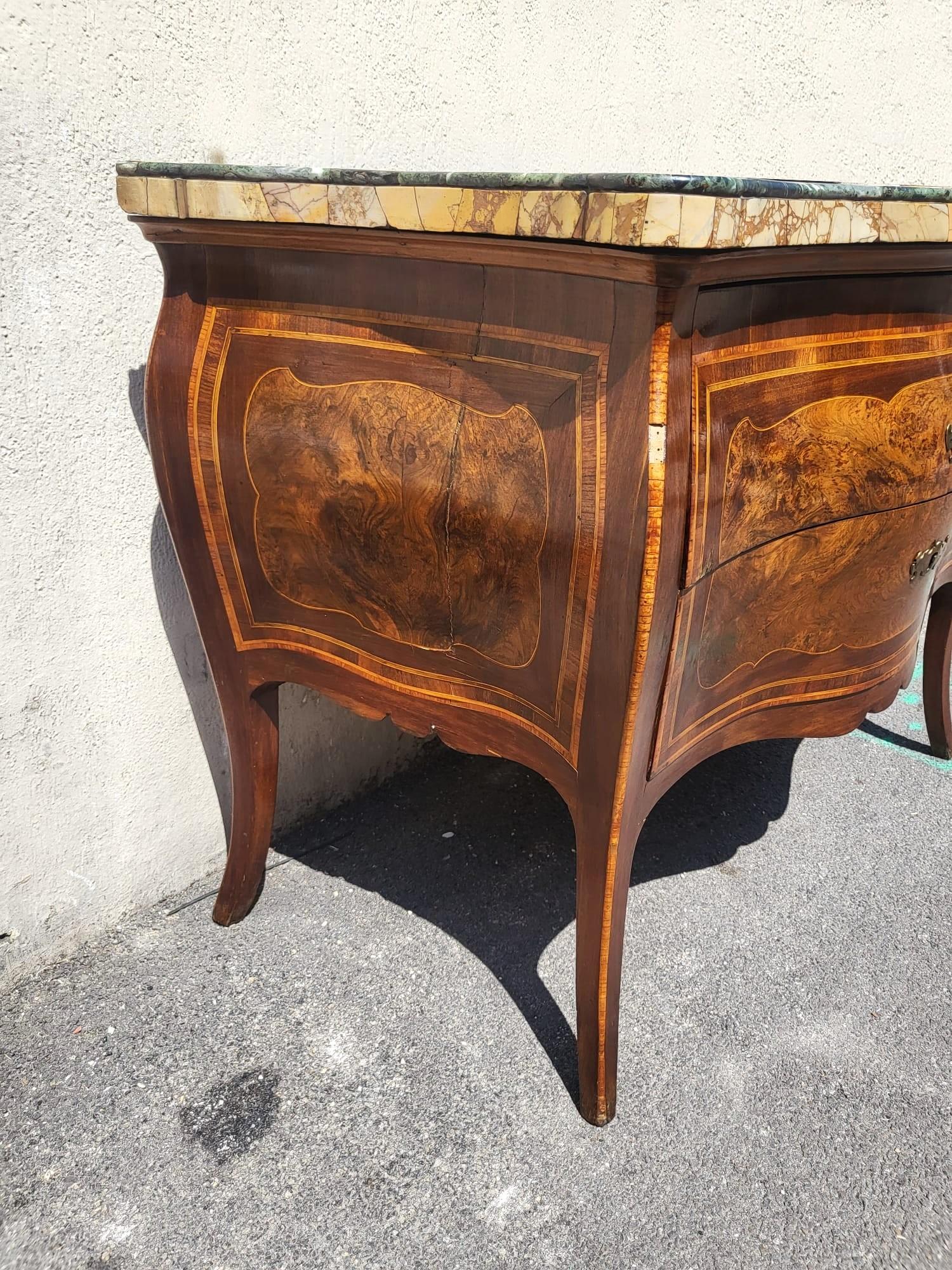 Louis XV Beautiful Roman Marquetry Commode, 18th Century Period For Sale