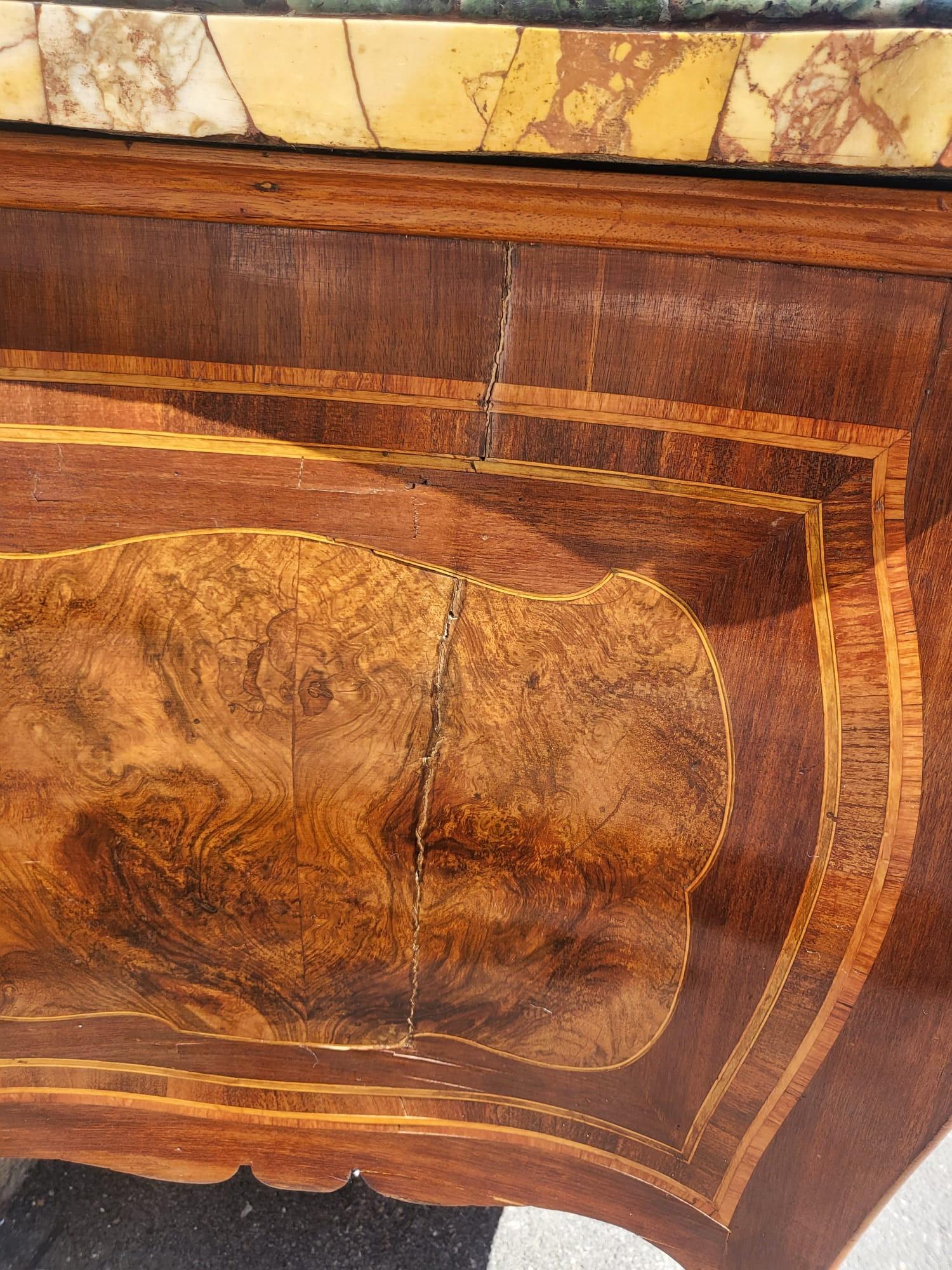 Italian Beautiful Roman Marquetry Commode, 18th Century Period For Sale