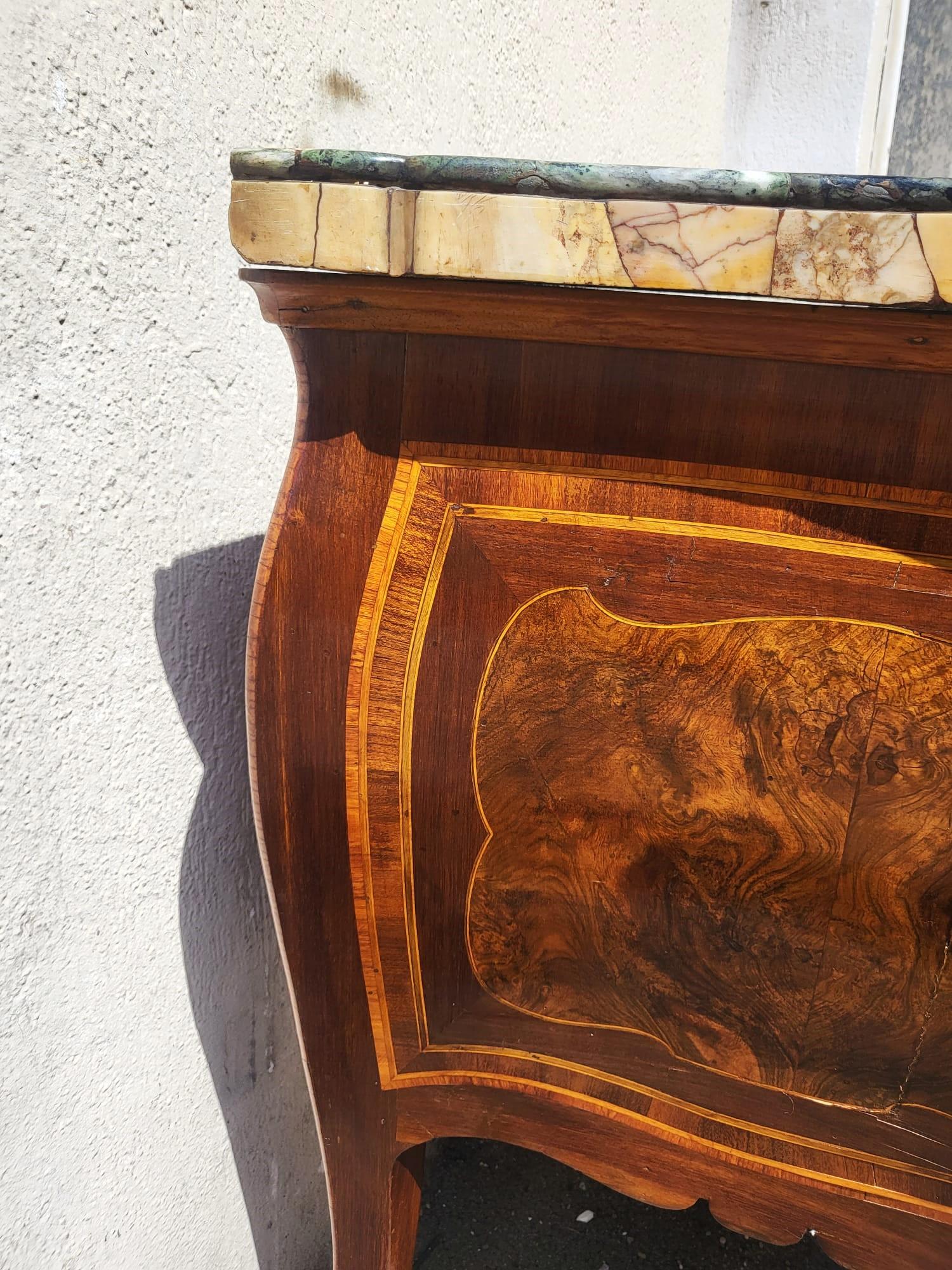 Beautiful Roman Marquetry Commode, 18th Century Period For Sale 1