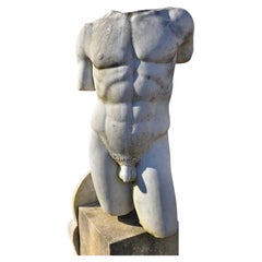 BELLA TORSO ROMANA EN MARMOL BLANCO DE CARRARA Siglo XXI