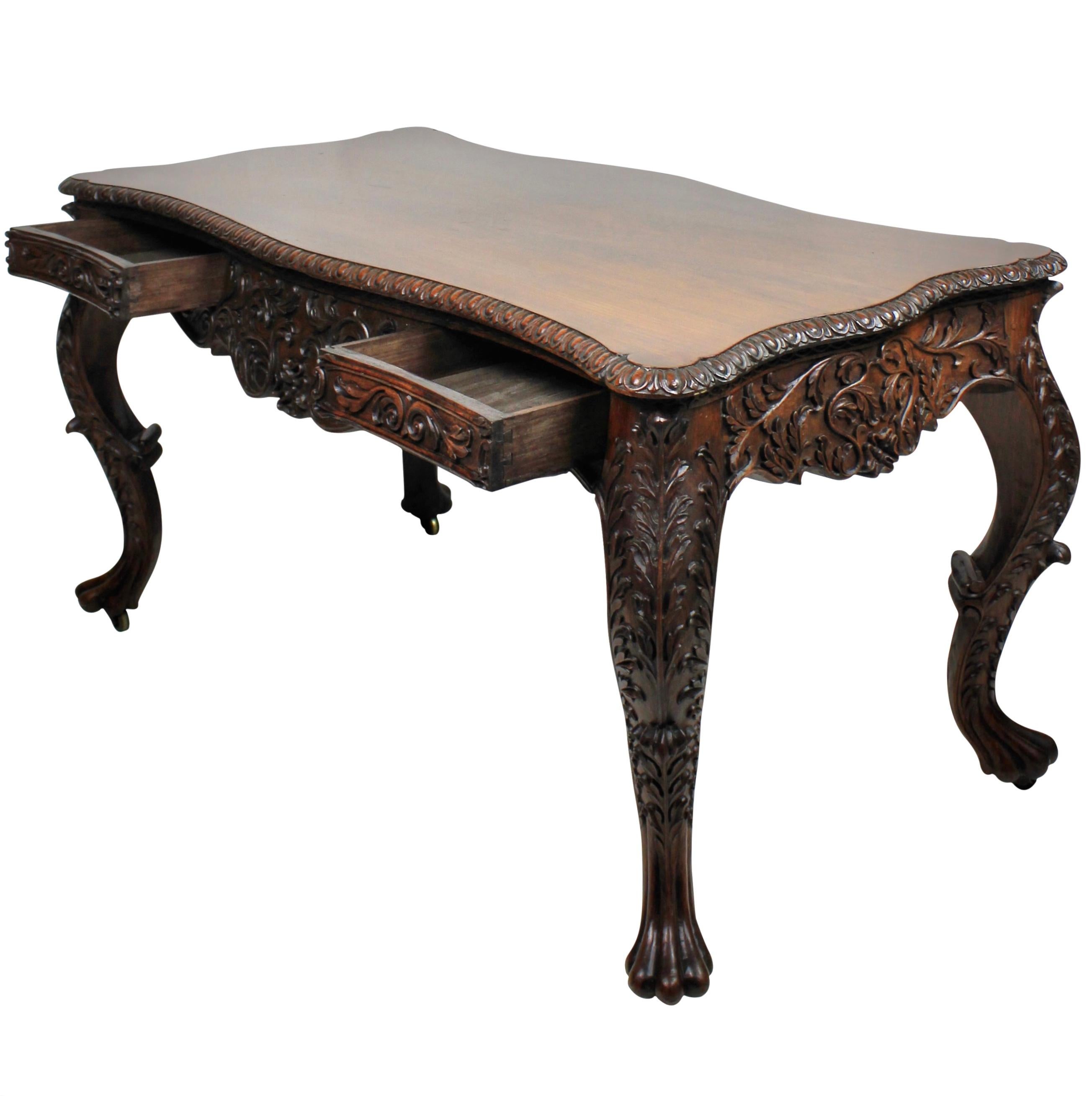 Anglo-Indian Beautiful Rosewood Library Table