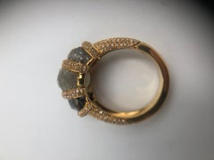 Beautiful Rough Natural Diamond Dome Ring 21 Karat