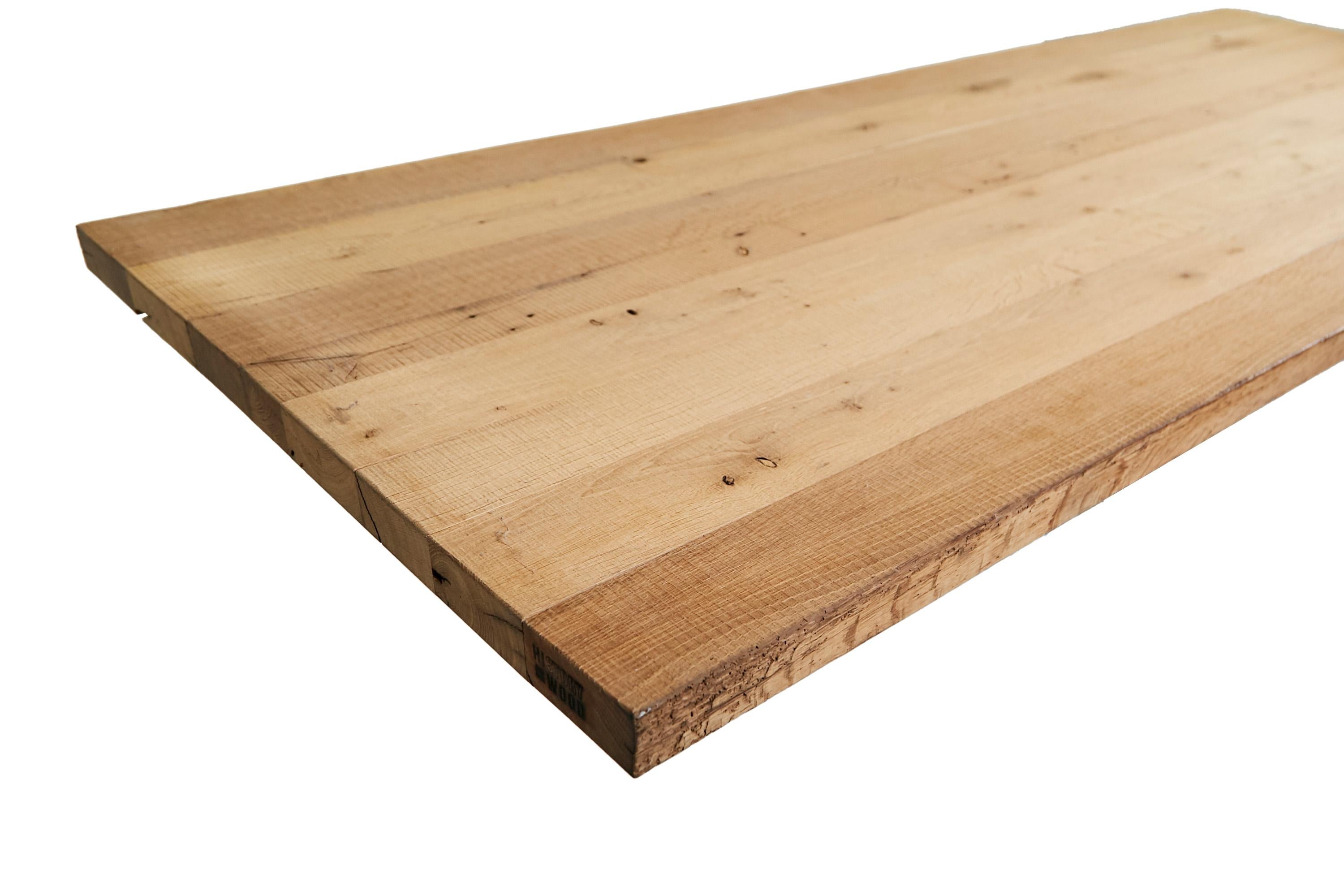 XXIe siècle et contemporain Magnifique plateau de table brut en bois de chêne récupéré. en vente