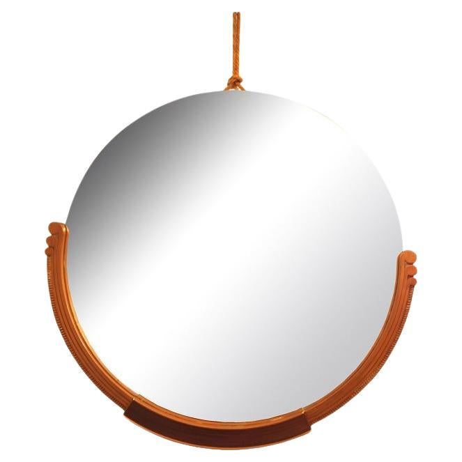 Beautiful round Art Deco mirror in vendita