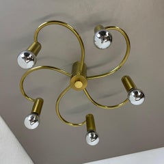 beautiful Round Brass Sciolari COSACK Style Ceiling Light, Germany, 1980s