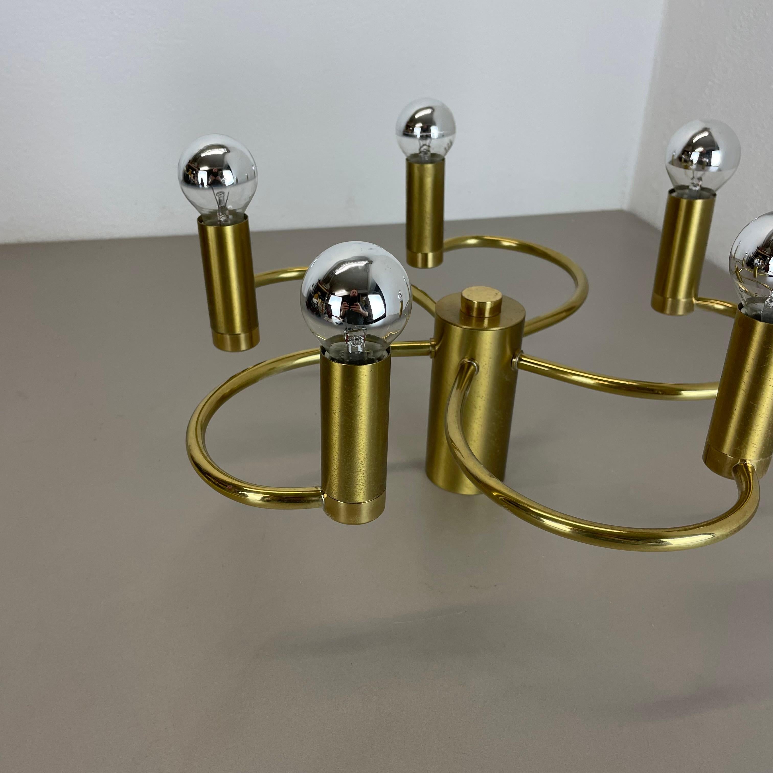 Metal beautiful Round Brass Sciolari COSACK Style Ceiling Light, Germany, 1980s For Sale