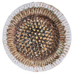 Beautiful Round Ceramic Wall Light Holes in the style of Axella, Denmark 1970