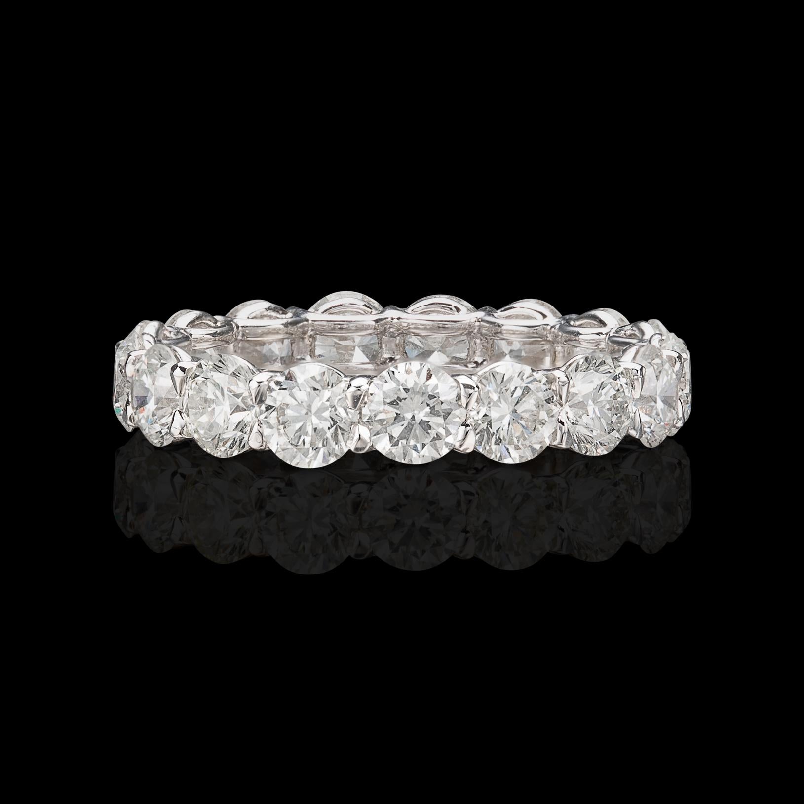 Beautiful Round Cut Diamond Eternity Band For Sale 1