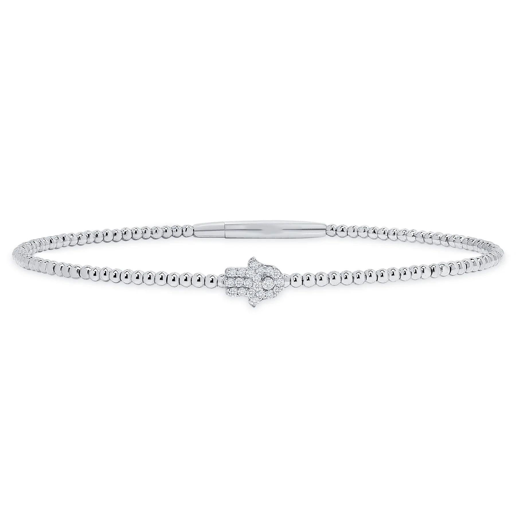 Questo delicato braccialetto aggiunge un tocco di brillantezza a qualsiasi abbigliamento. Disponibile in oro bianco, giallo o rosa, è il pezzo perfetto per ogni occasione. Progettato per adattarsi comodamente a una misura unica di 7 pollici, questo