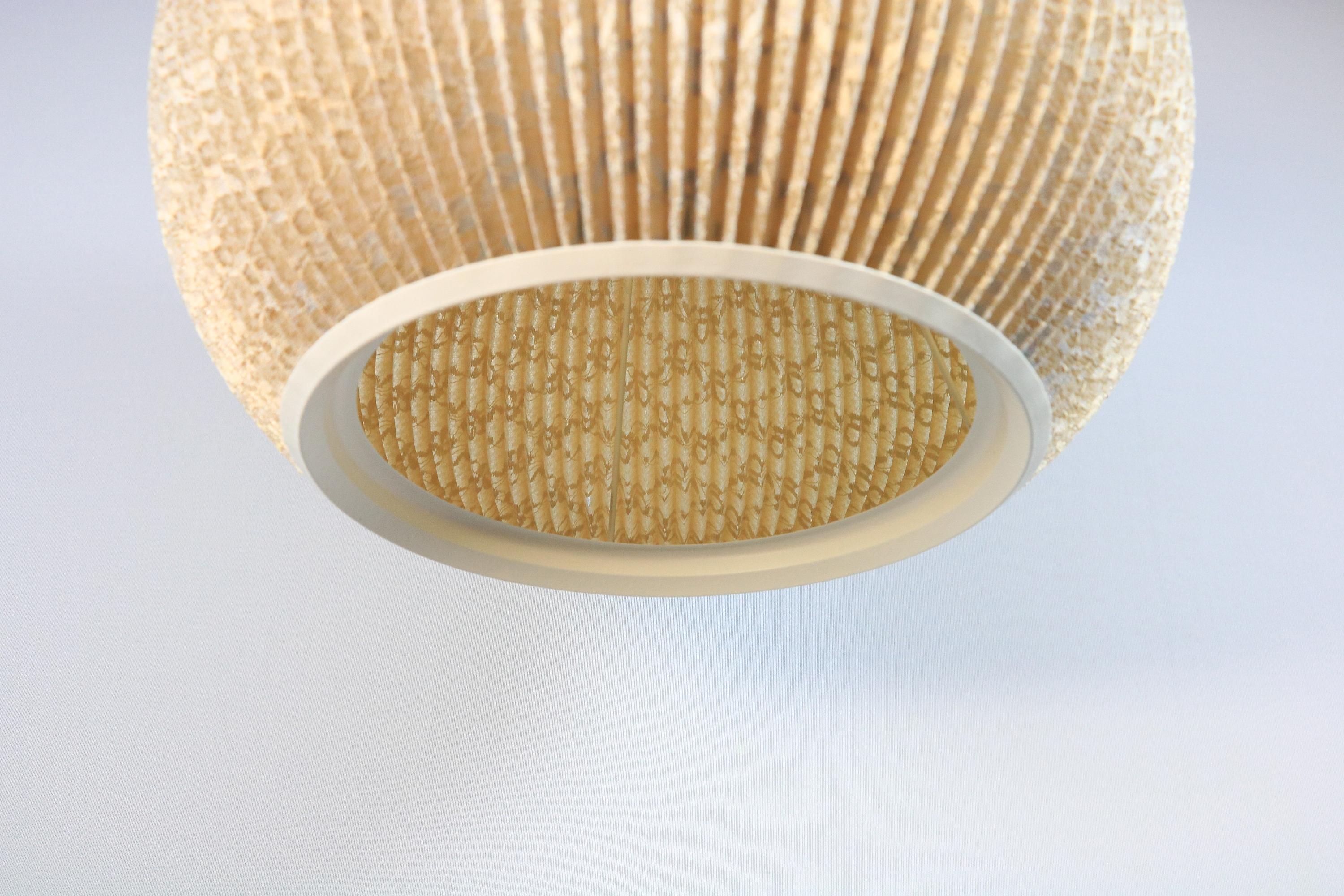 Beautiful Round Hanging Lamp, pleated Lampshade, 1960s, Germany For Sale 4