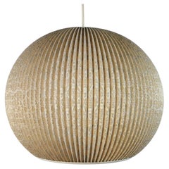 Beautiful Round Hanging Lamp, pleated Lampshade, 1960s, Germany