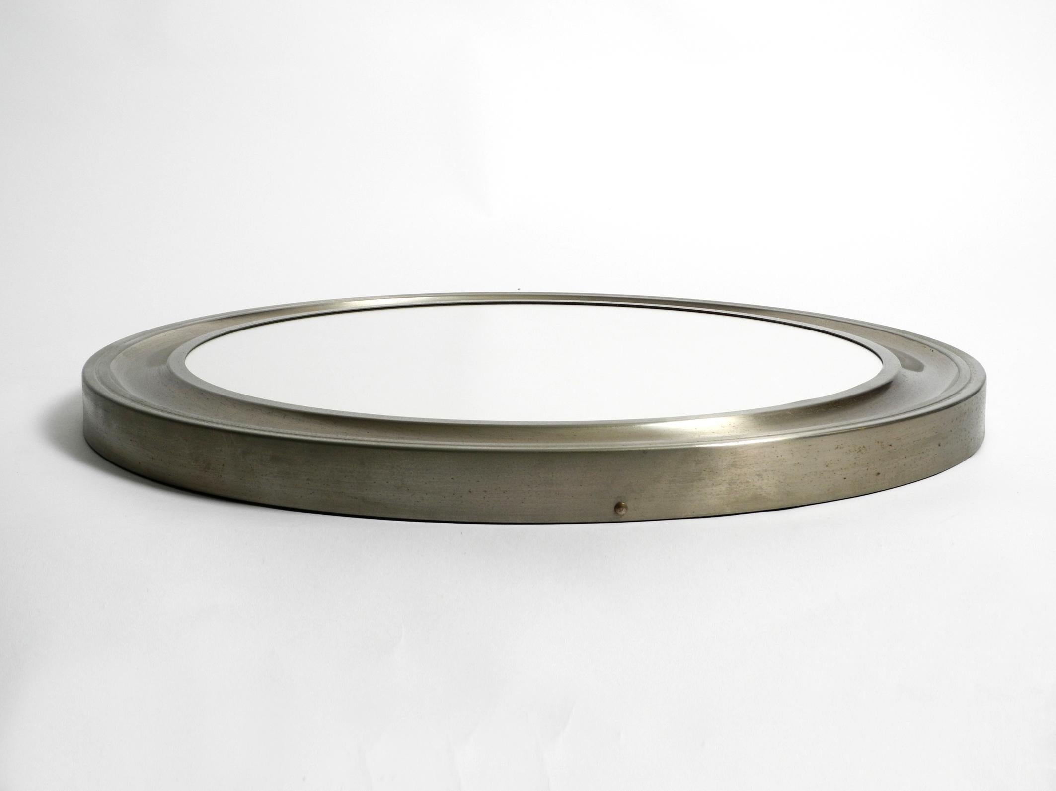 Space Age Beautiful Round Heavy 1960s Nickel Narcisso Mirror by Sergio Mazza for Artemide