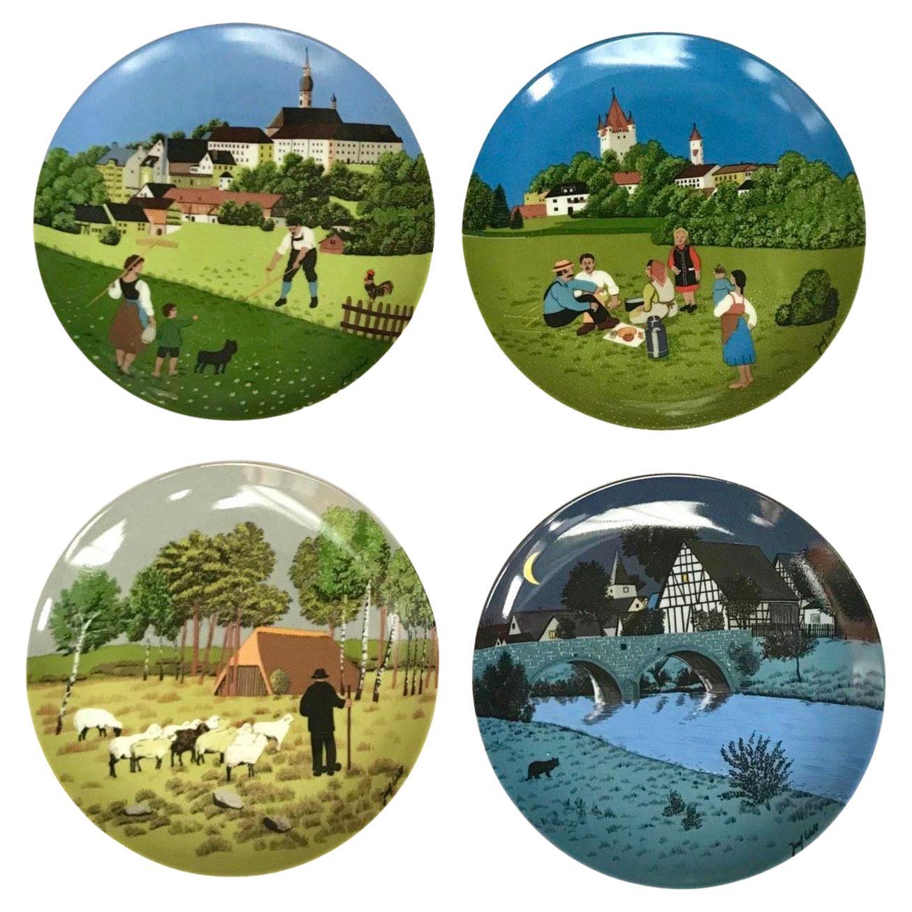 Beautiful Royal Tettau by Josef Wahl Collectible Wall Plates, Germany, 1970 For Sale