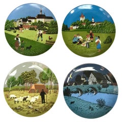 Beautiful Royal Tettau by Josef Wahl Collectible Wall Plates, Germany, 1970