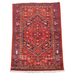 Schöner Teppich mit überwiegend roten Tönen und eleganten Mustern - 217 x 128 cm