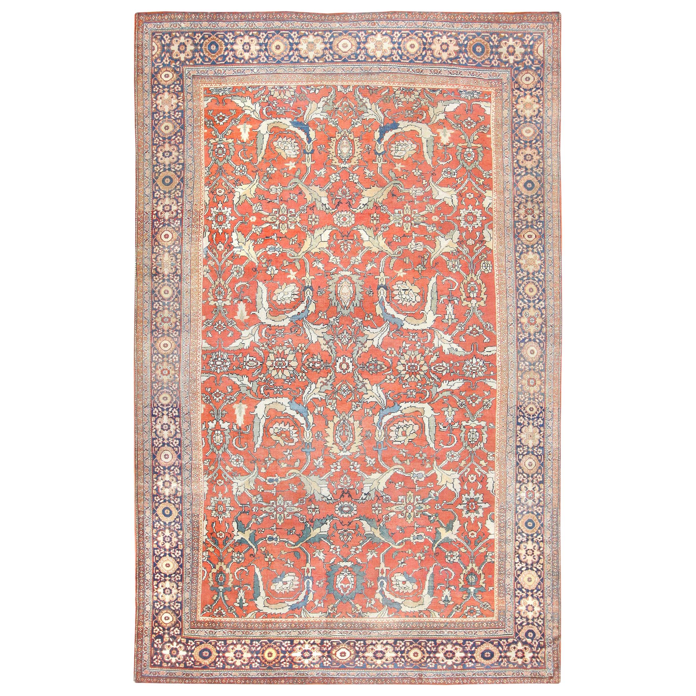 Tapis persan ancien de Sultanabad. Taille : 11' 10" x 19'