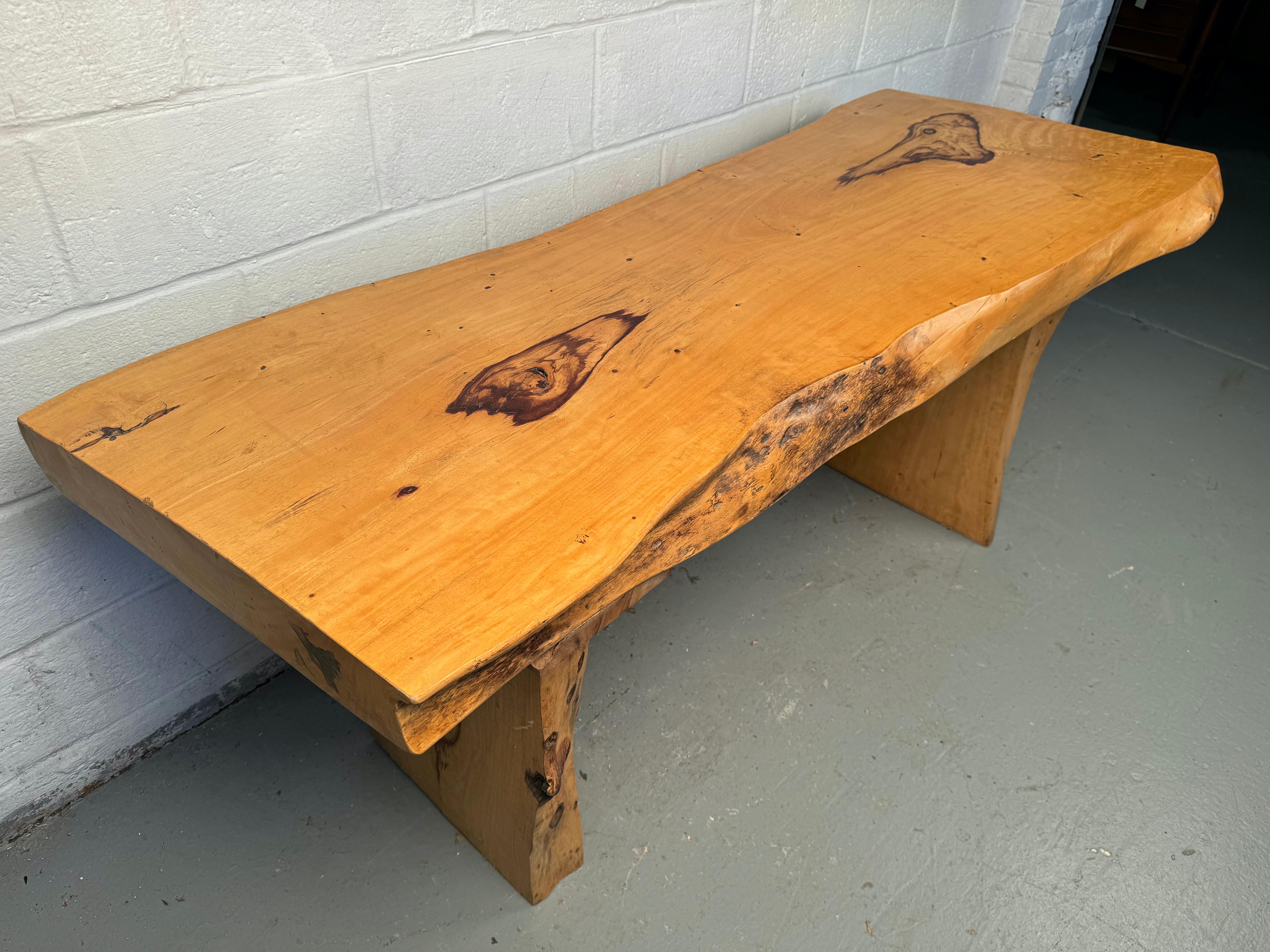 Mid-Century Modern Beautiful Rustic Live Edge Console Table For Sale