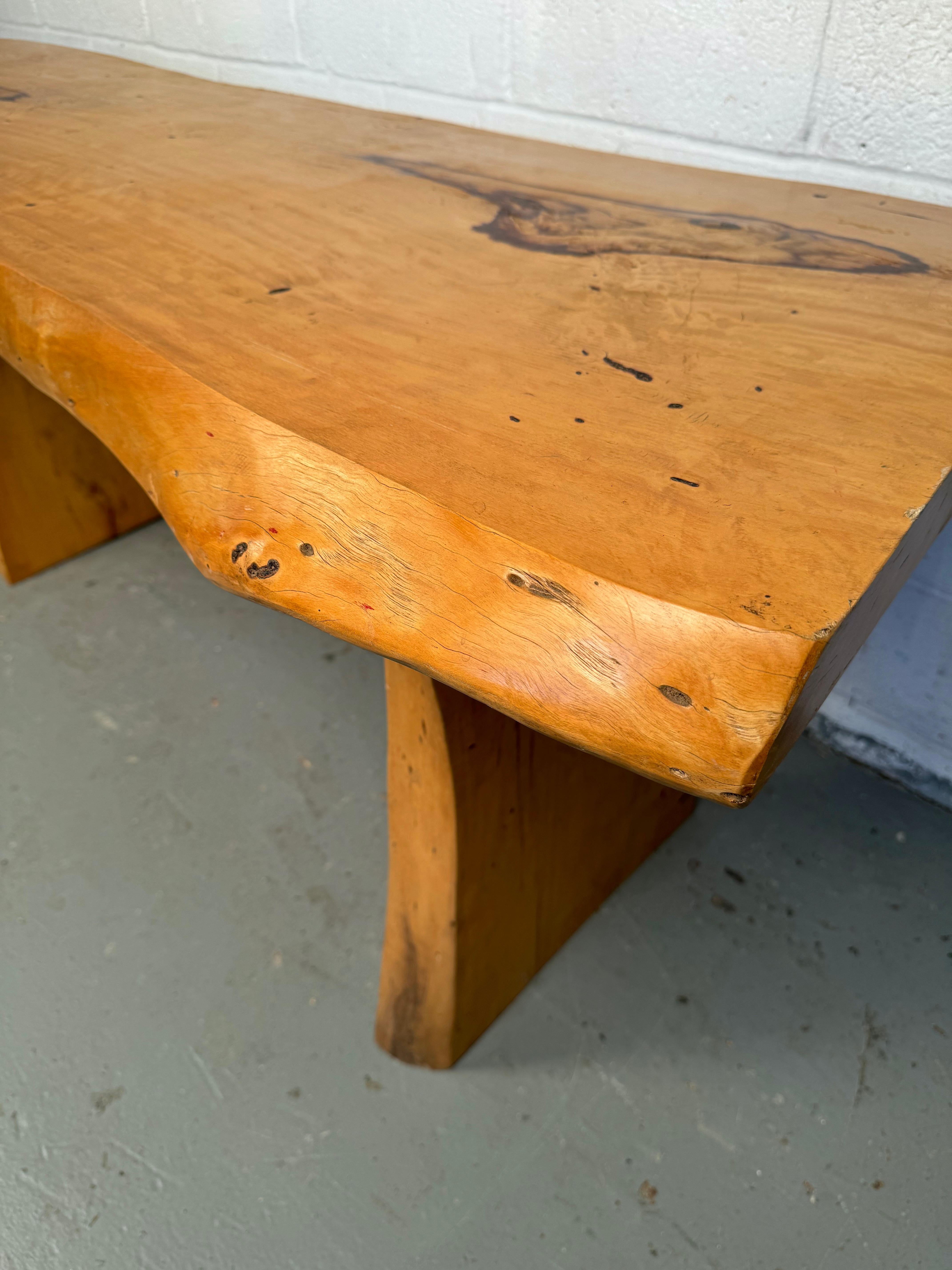 20th Century Beautiful Rustic Live Edge Console Table For Sale
